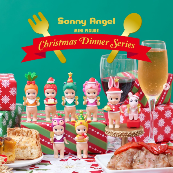 Sonny Angel collectible figure from Sonny Angel Christmas Dinner 2024 Series, featuring a charming mini angel design with themed headgear.
