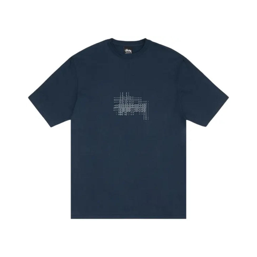 Stussy Refracted Tee Navy, brand new cotton T-shirt with refracted Stussy logo print on front, short sleeves.