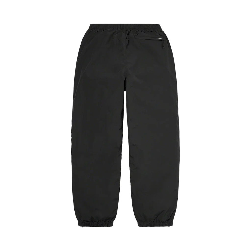 Supreme Warm Up Pant SS24 Black nylon track pants with mesh lining and embroidered logo