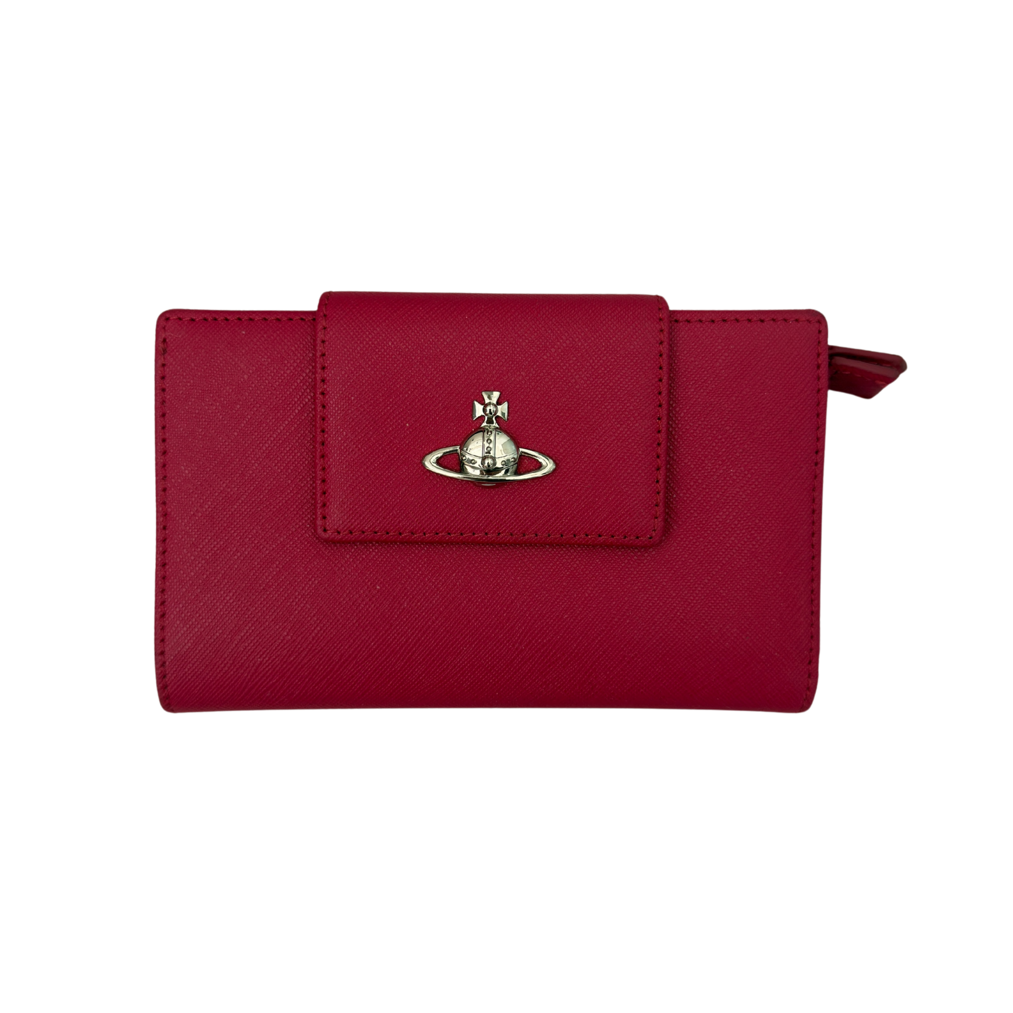 Vivienne Westwood Logo Orb Clip Wallet in Rose Pink
