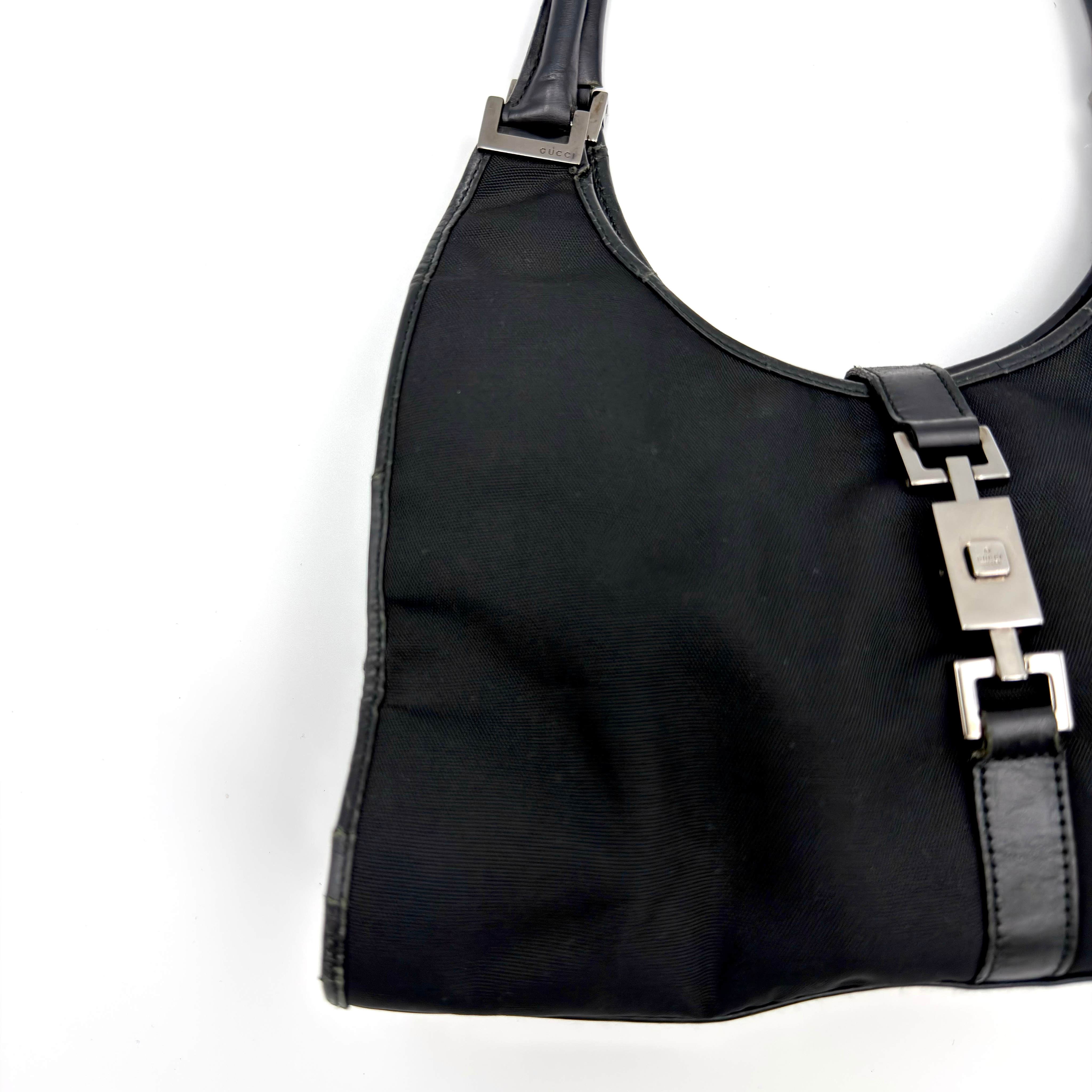 Gucci Jackie Bardot Hobo Shoulder Bag Black