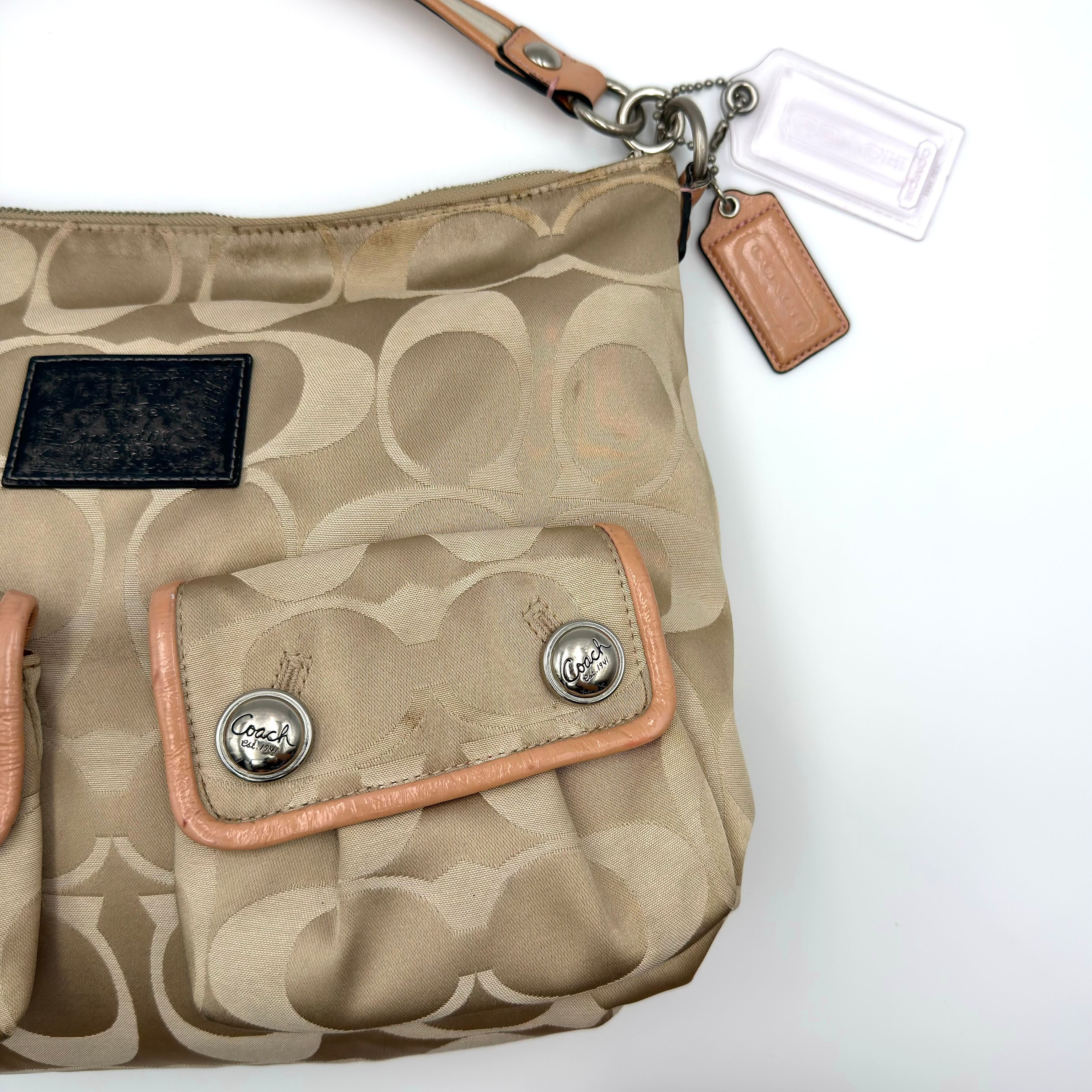 Coach 2Way Poppy Shoulder Bag Beige/Tan
