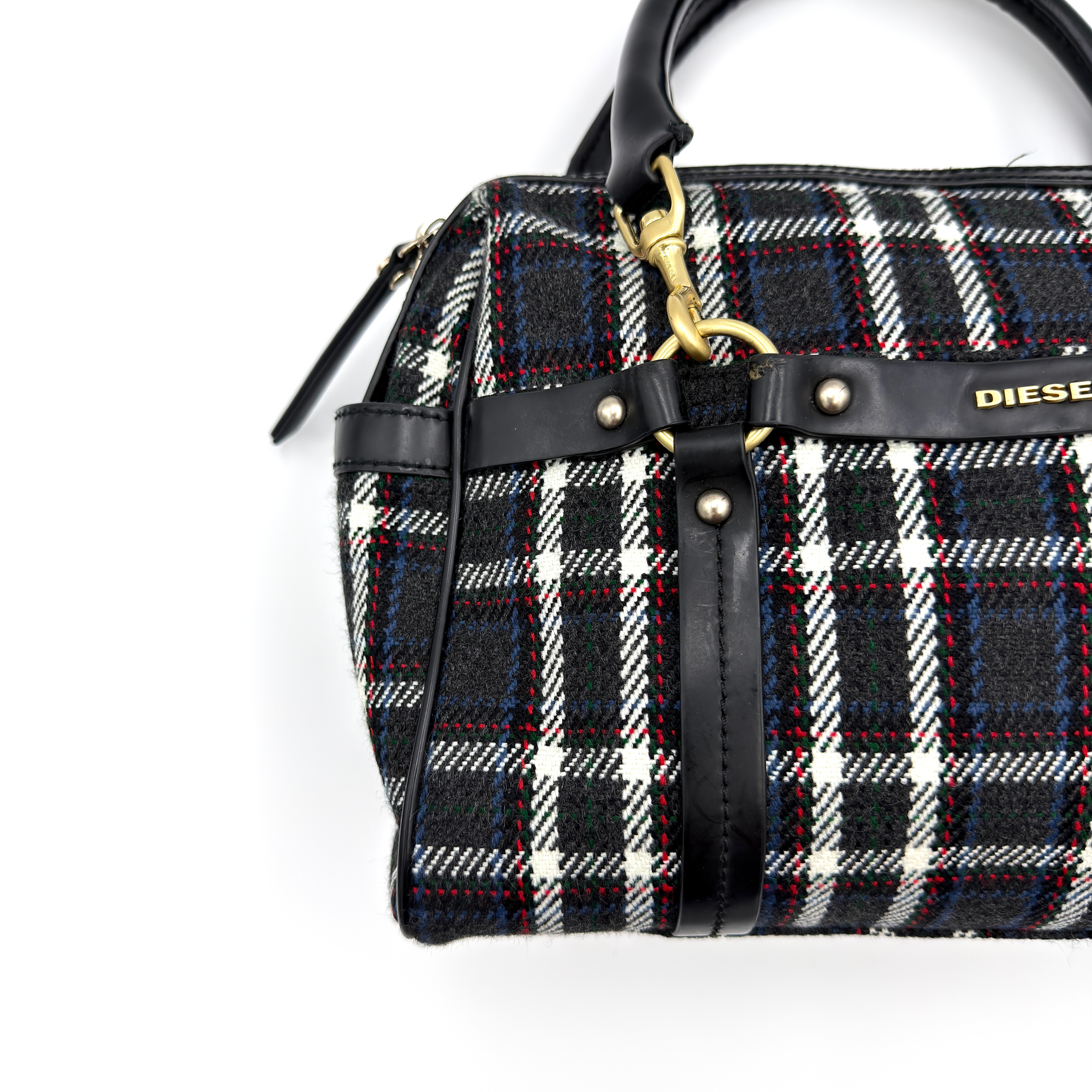 Diesel 2Way Tartan Plaid Handbag Multicolor