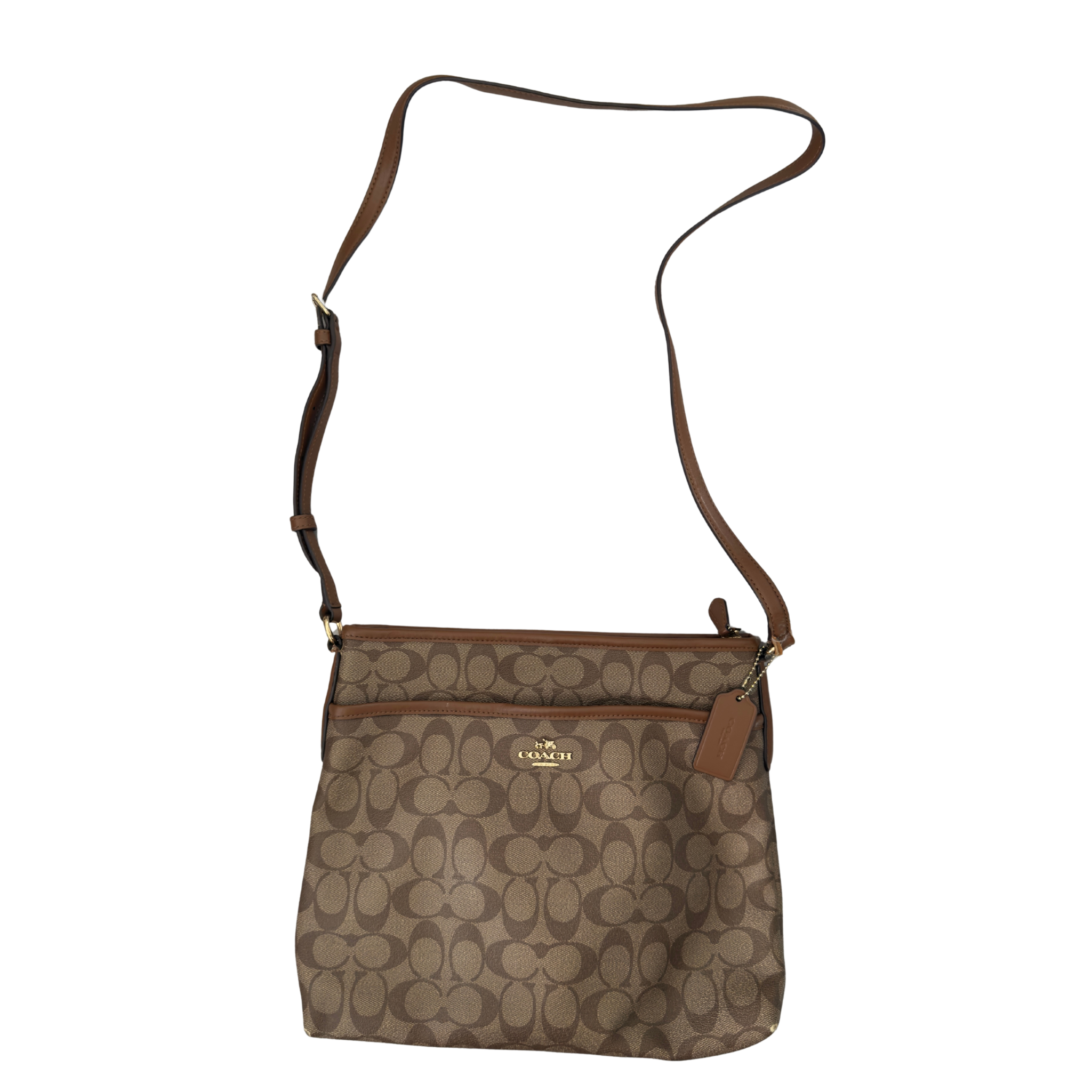 Coach Signature File Crossbody Bag Biege/Brown