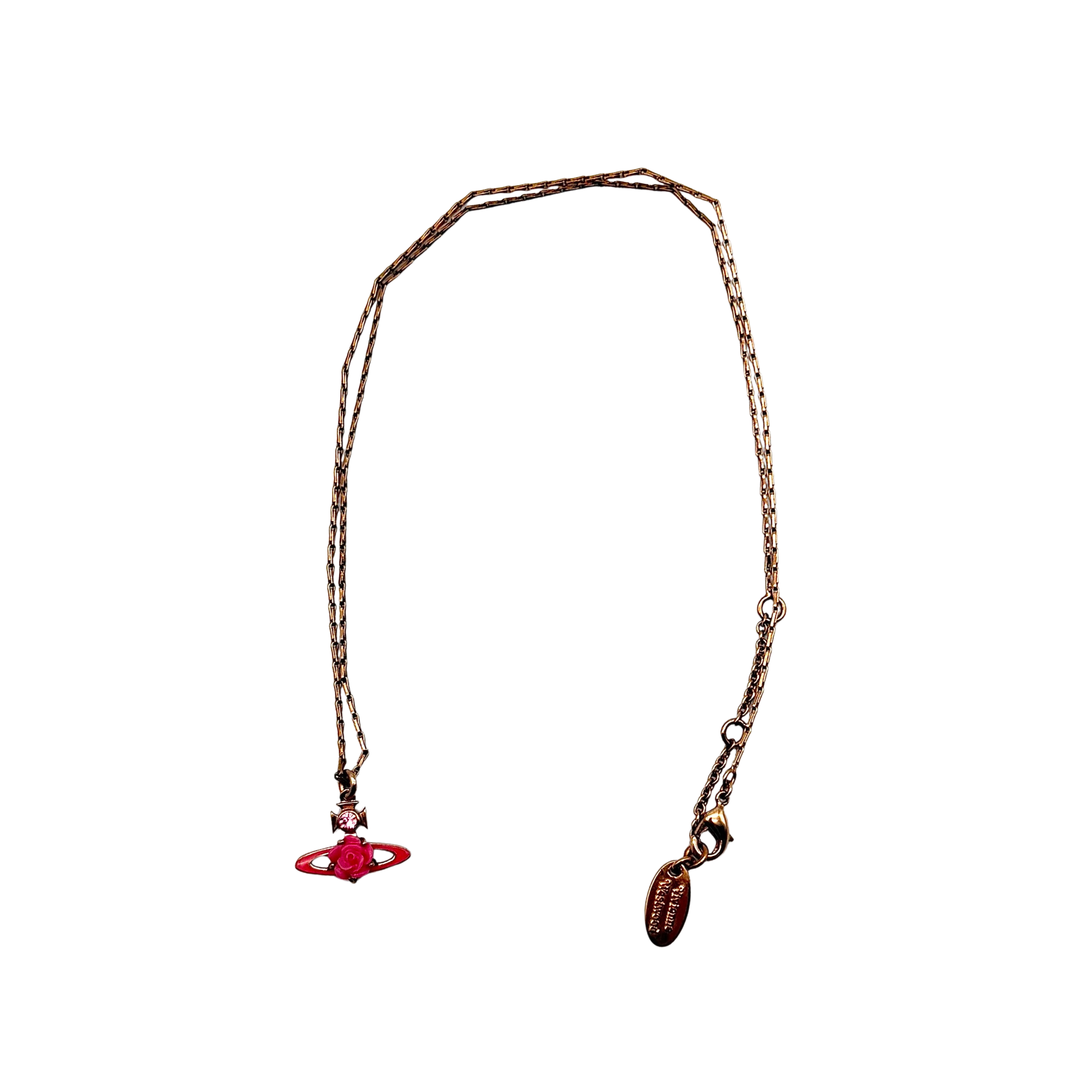 Vivienne Westwood Orb Rose Necklace Gold/Pink