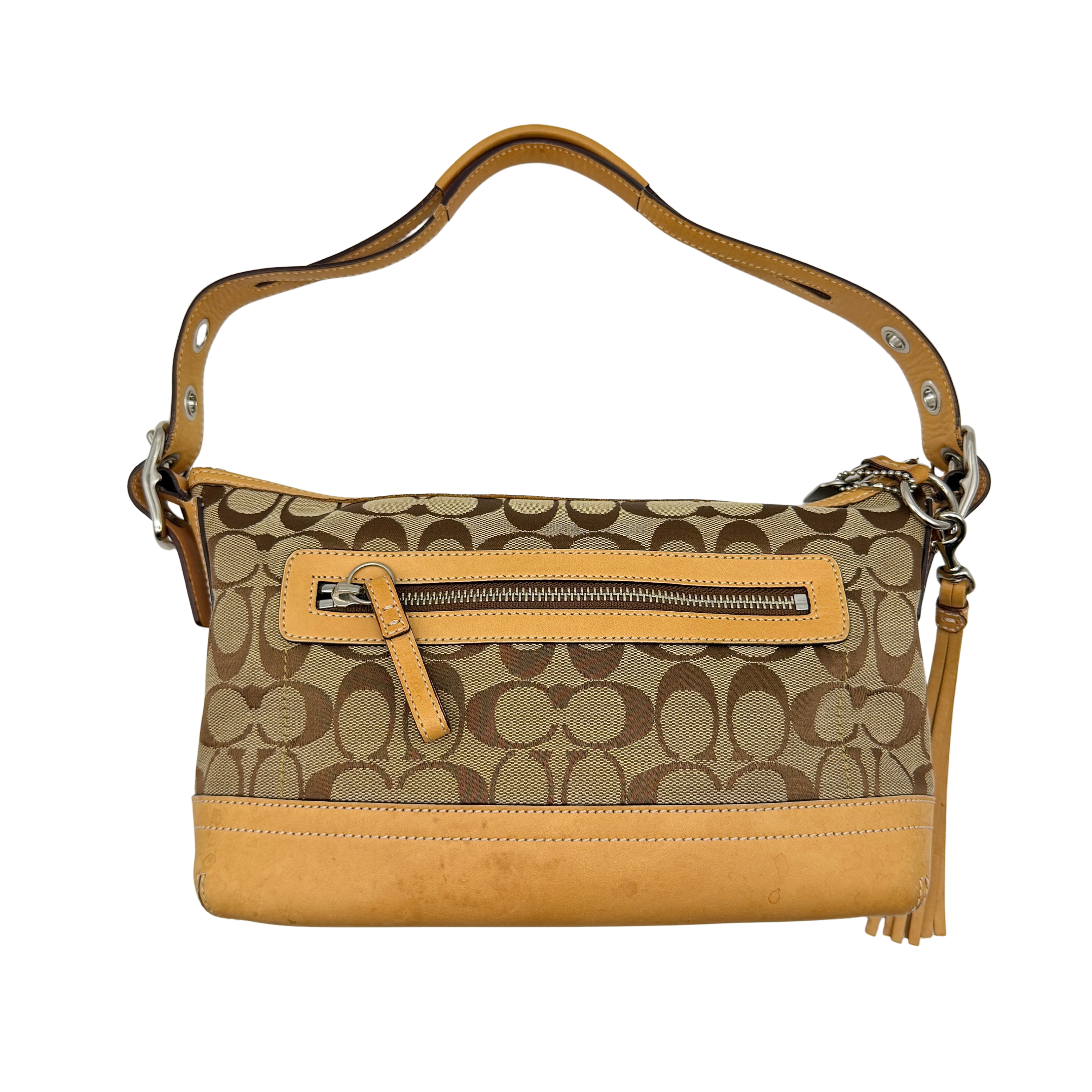 Coach Signature East West Shoulder Bag Beige