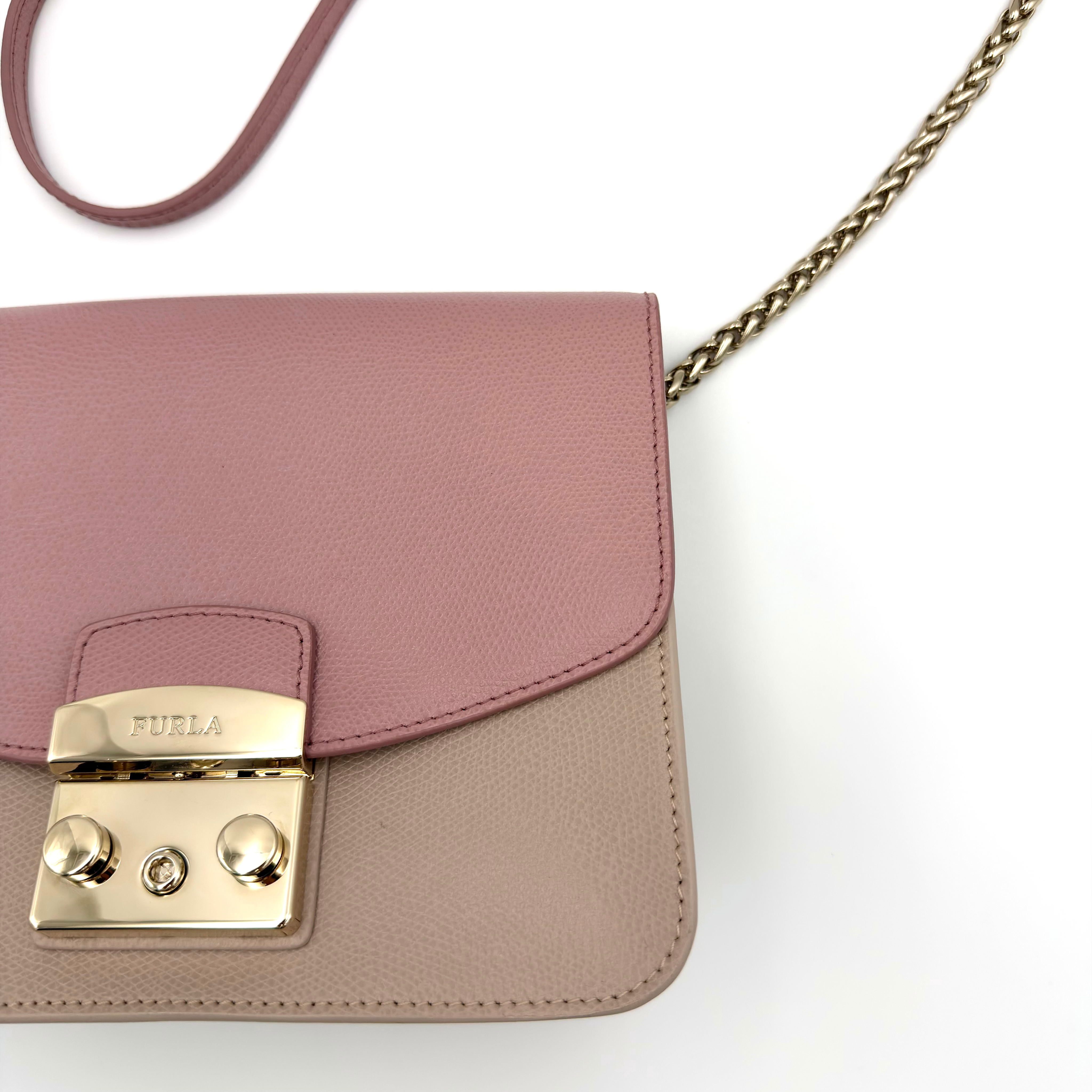 Furla Metropolis Bicolor Crossbody Bag Pink