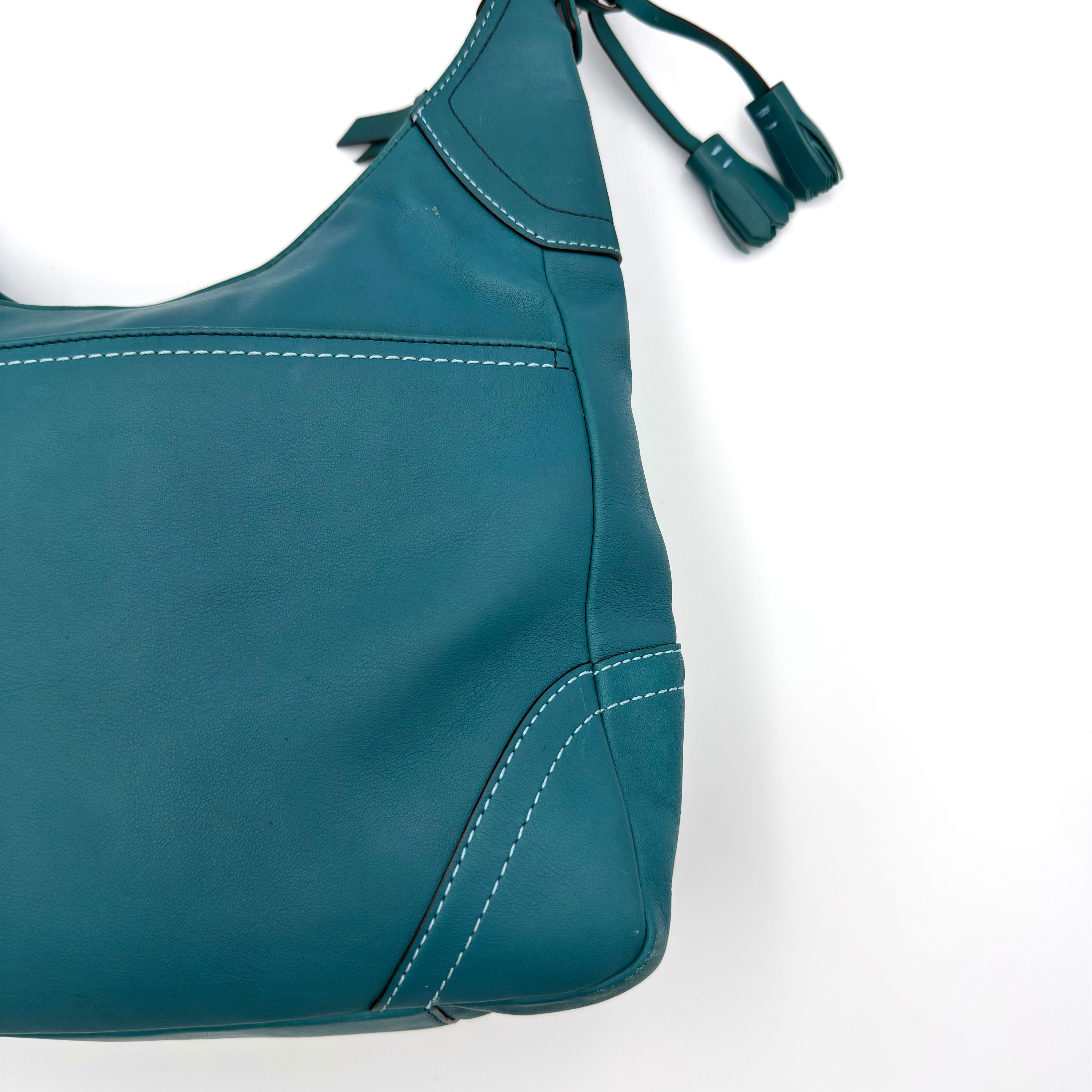 Coach Hamilton Hobo Shoulder Bag Turquoise Blue