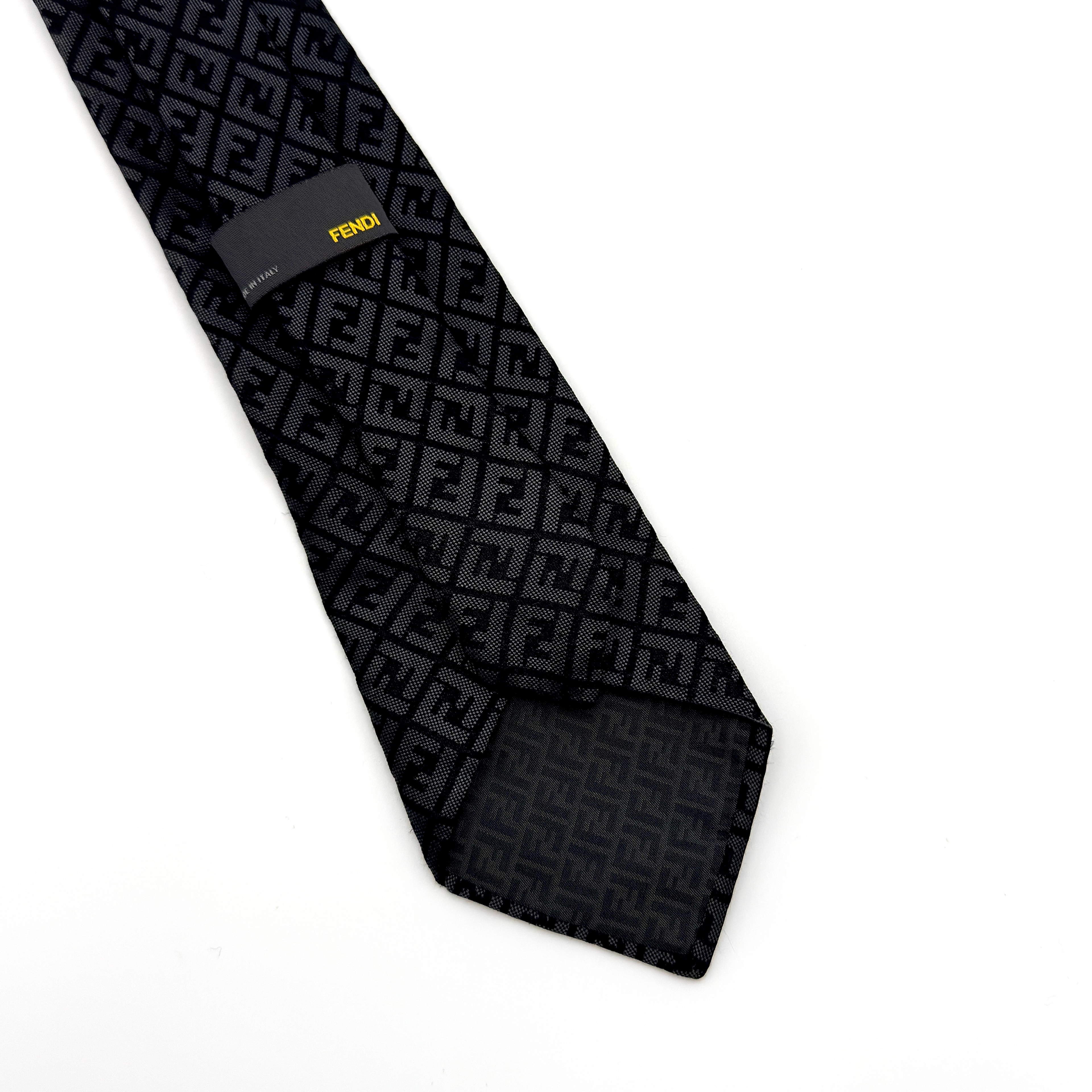 Fendi FF Zucca Silk Tie Black