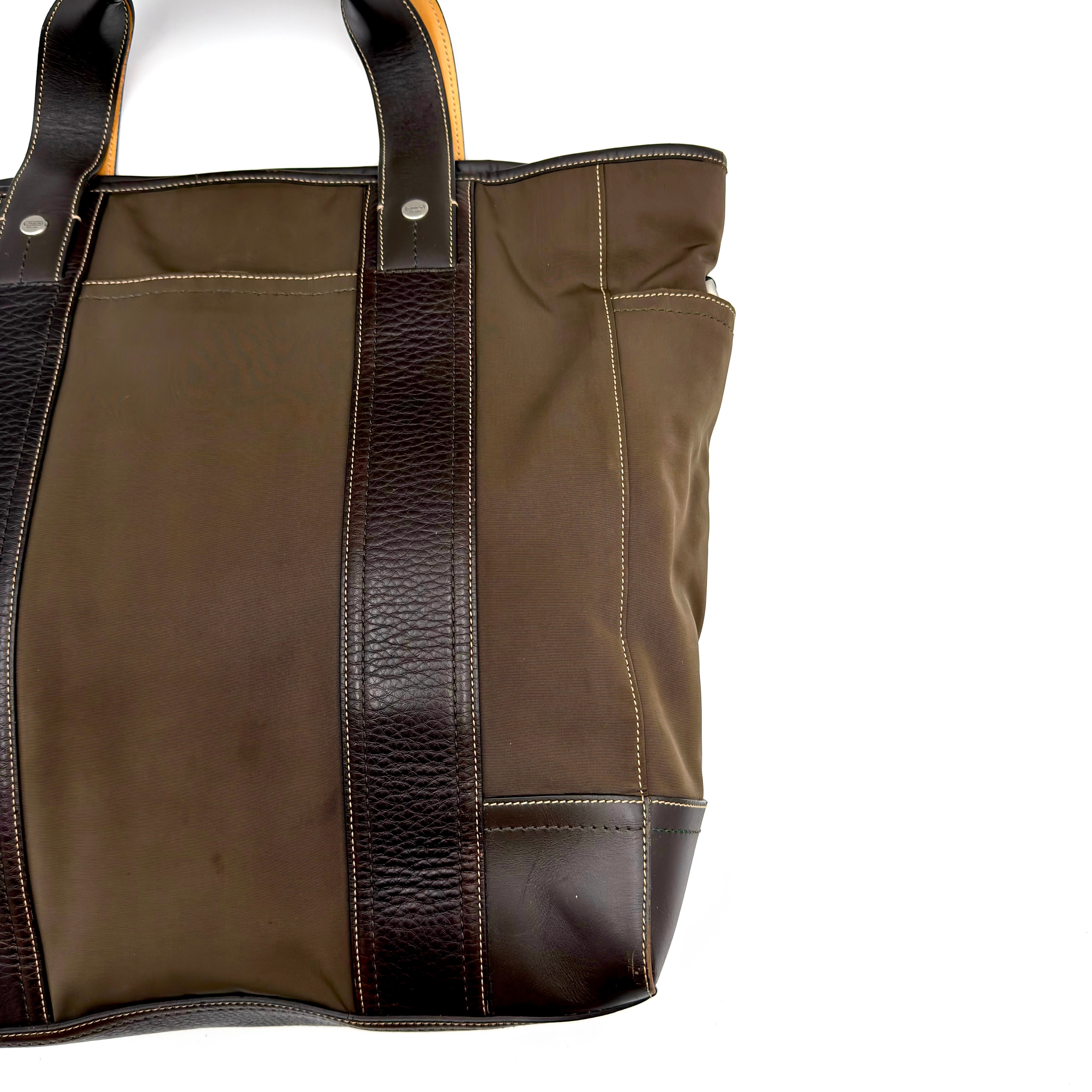 Coach 2Way Nylon Tote Bag Brown