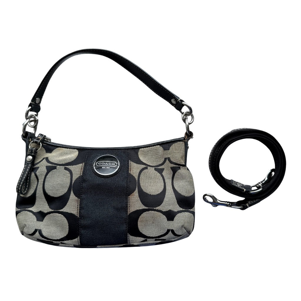 Coach 2Way Signature Stripe ShoulderBag Grey/Black
