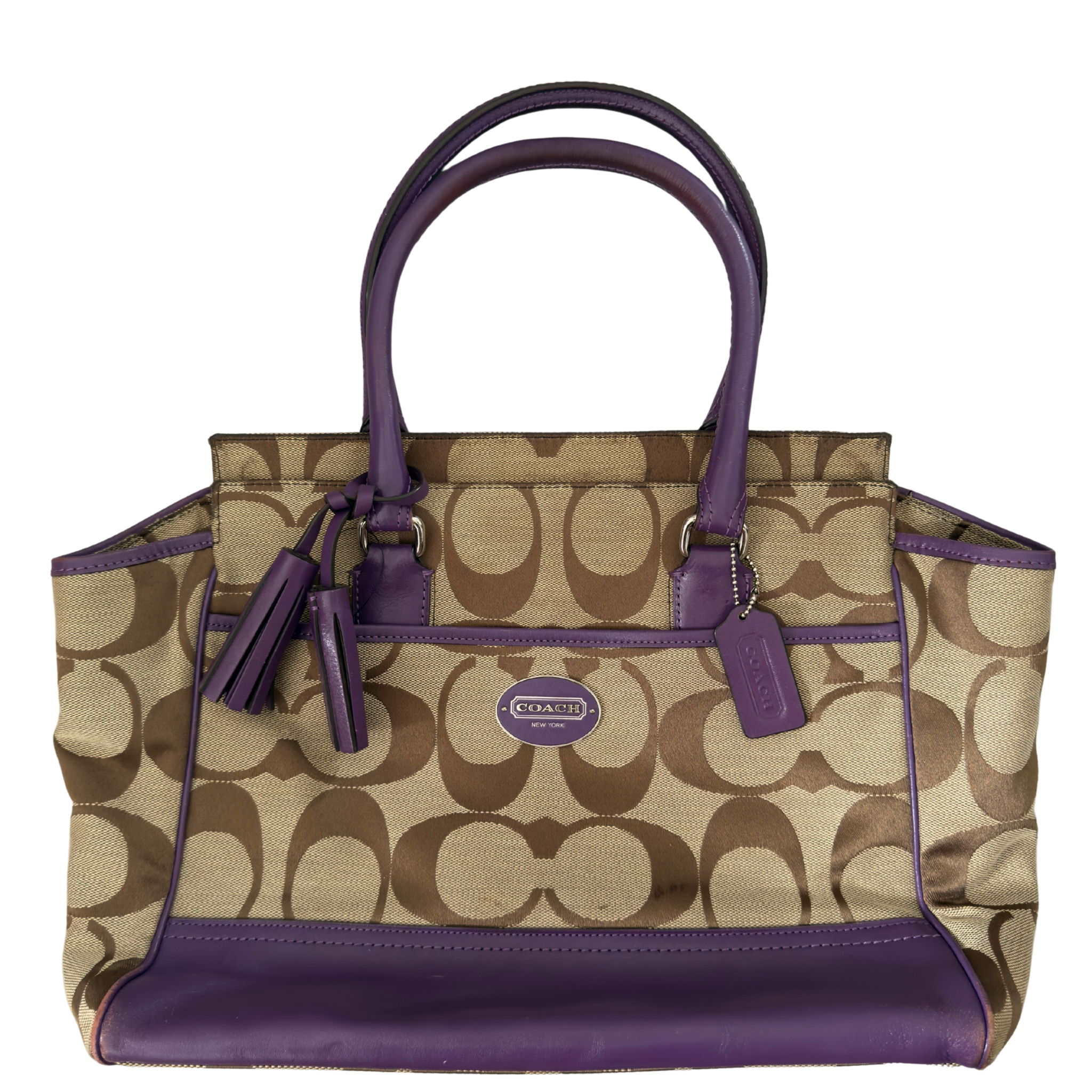 Coach Signature Legacy Candace Carry-All Purple/Beige Handbag