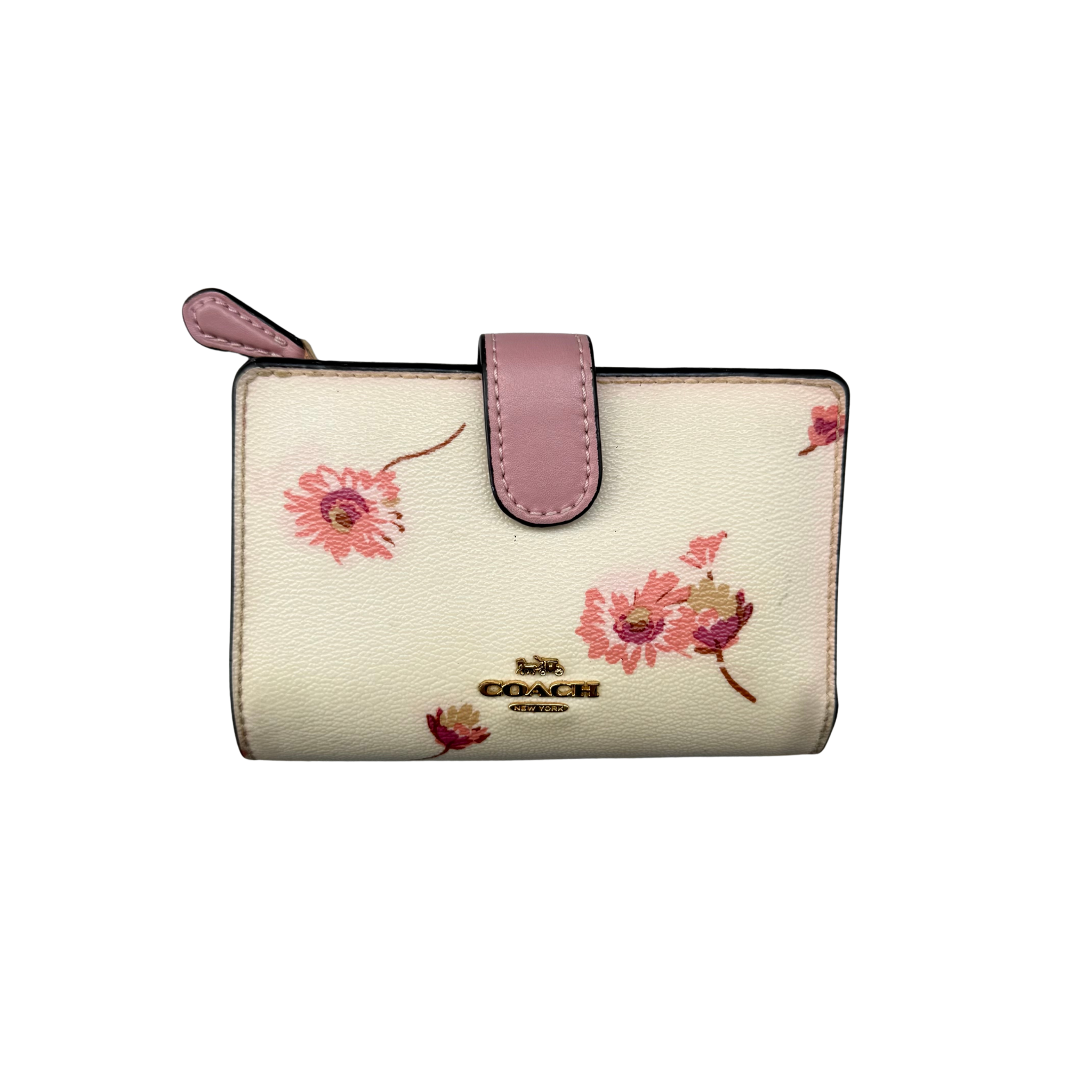 Coach Multi Floral Print Medium Corner Zip Wallet