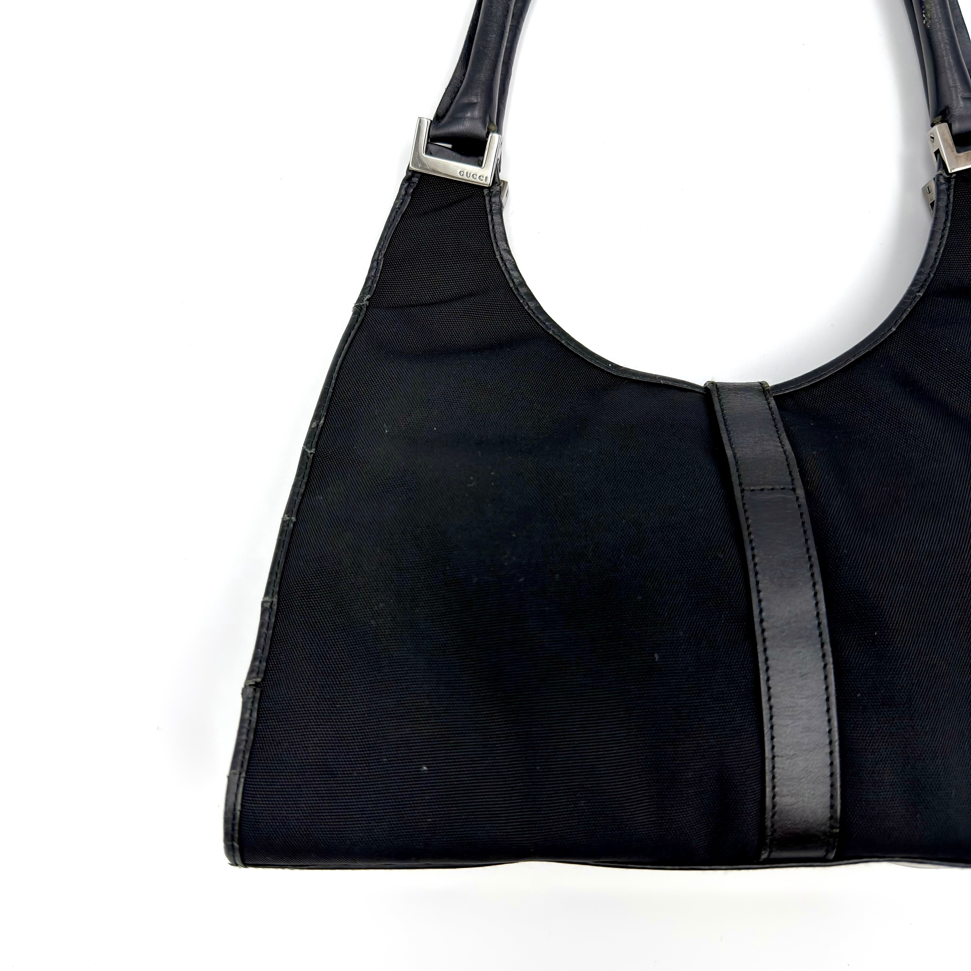 Gucci Jackie Bardot Hobo Shoulder Bag Black