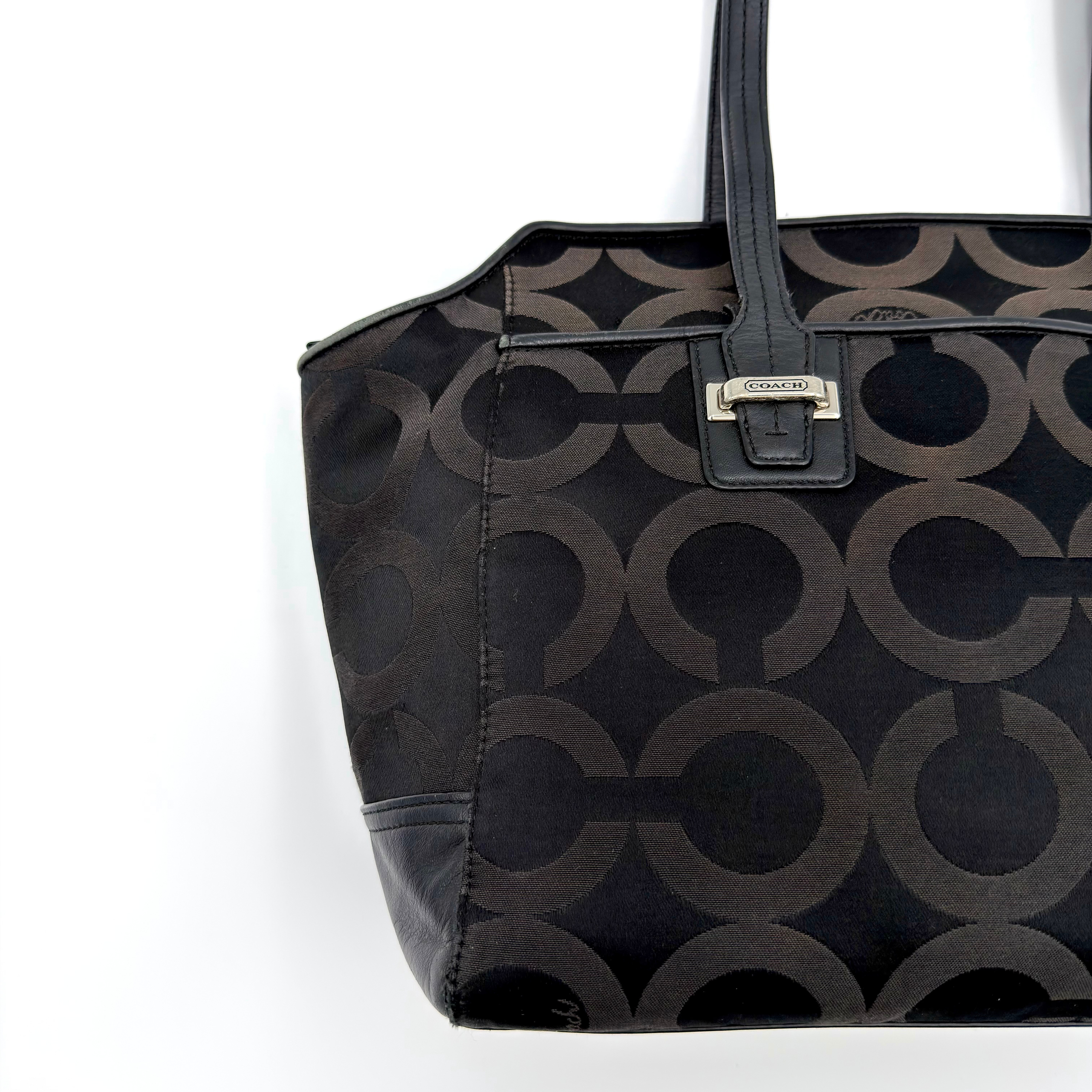 Coach Taylor OP Art Alexis Carryall Tote Bag Black