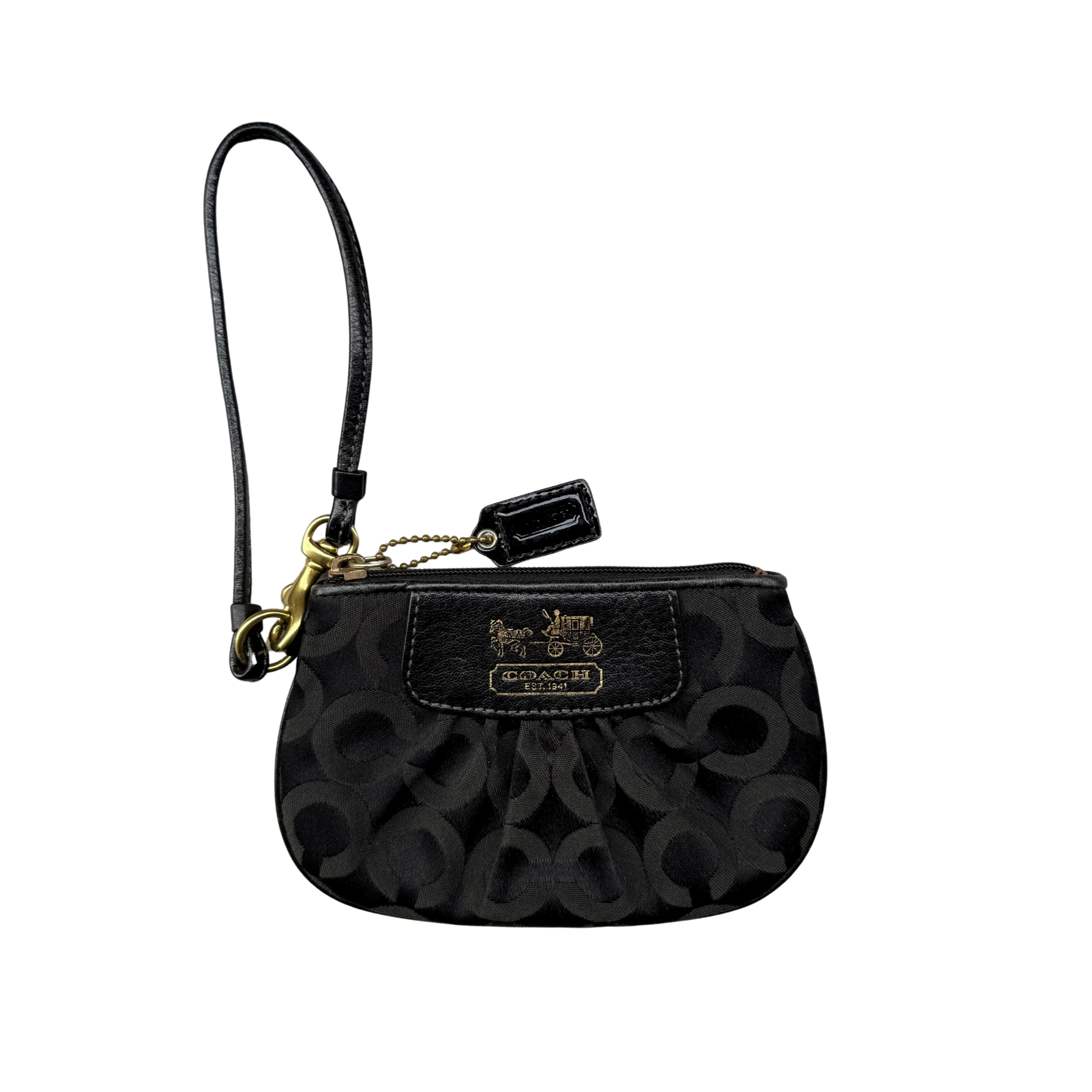 Coach Signature Canvas Wristlet Black