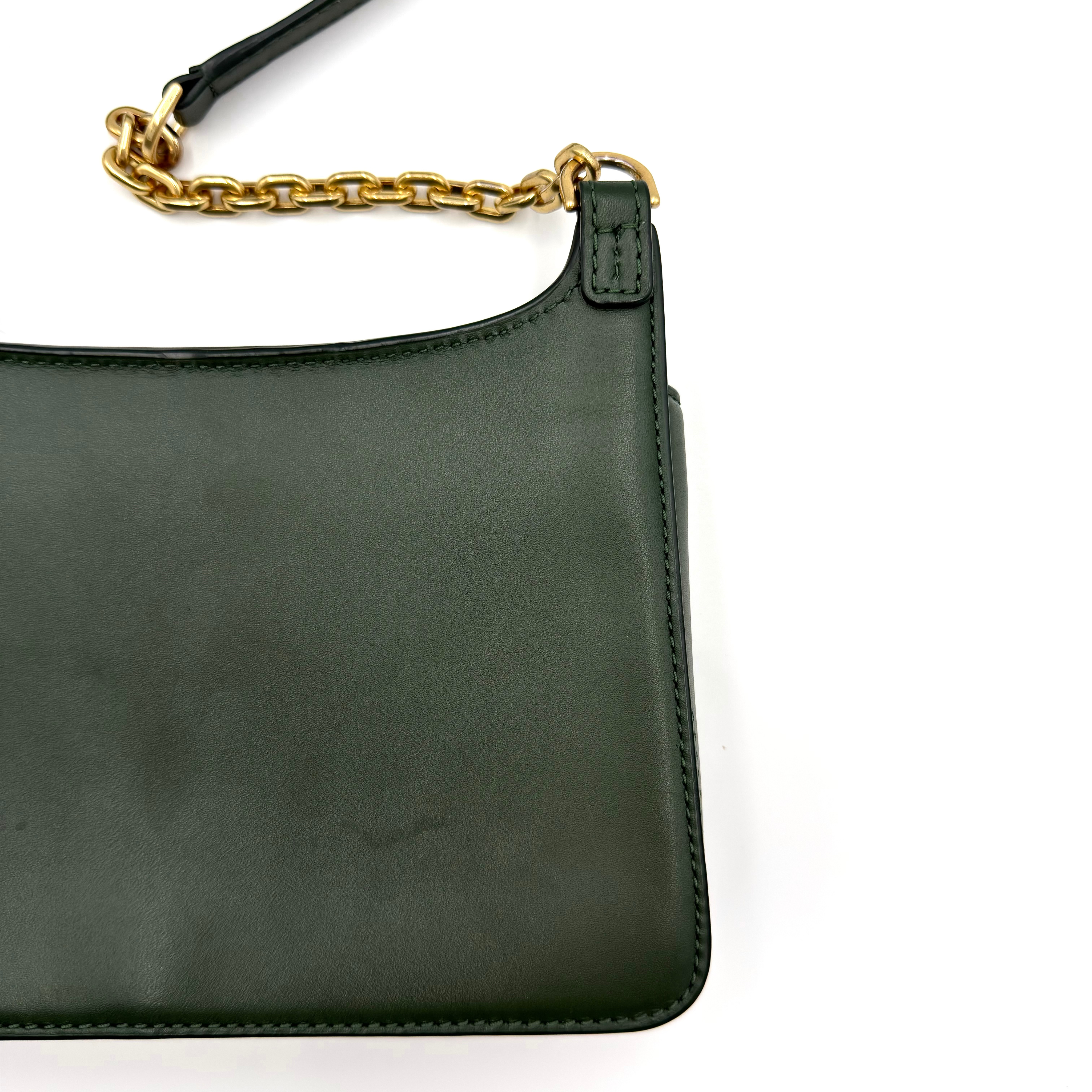 Michael Kors Natalie Medium Leather Messenger Bag Green