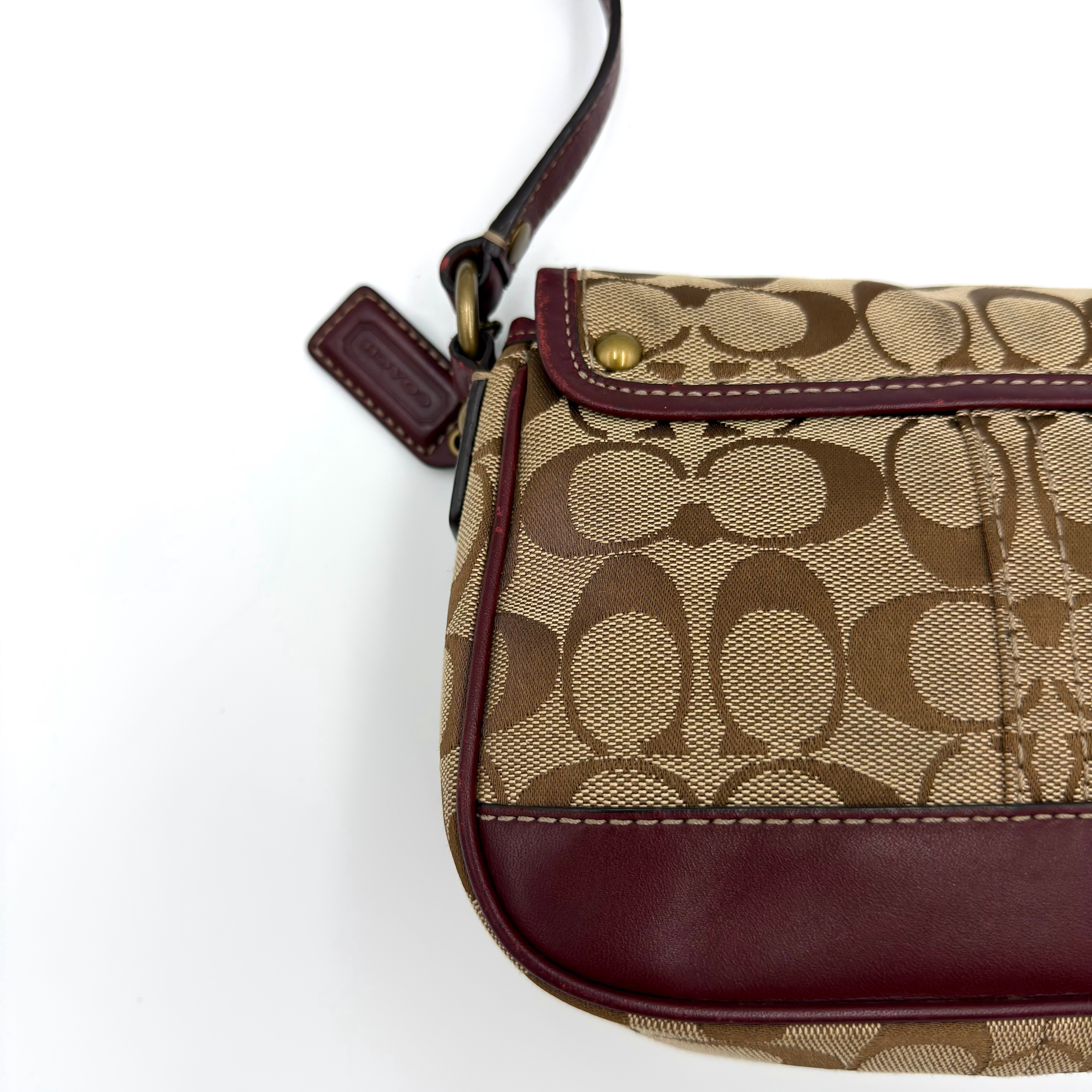 Coach Signature Turnlock Crossbody Bag Purple/Beige