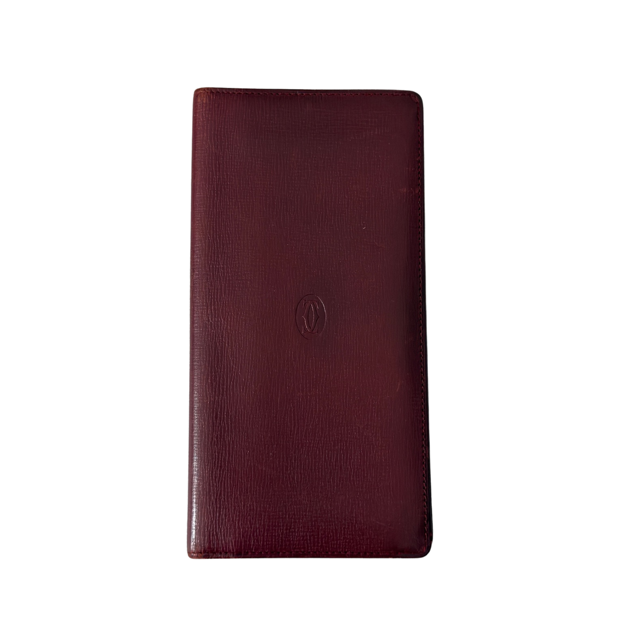 Cartier Burgundy Leather Must de Cartier Bifold Long Wallet