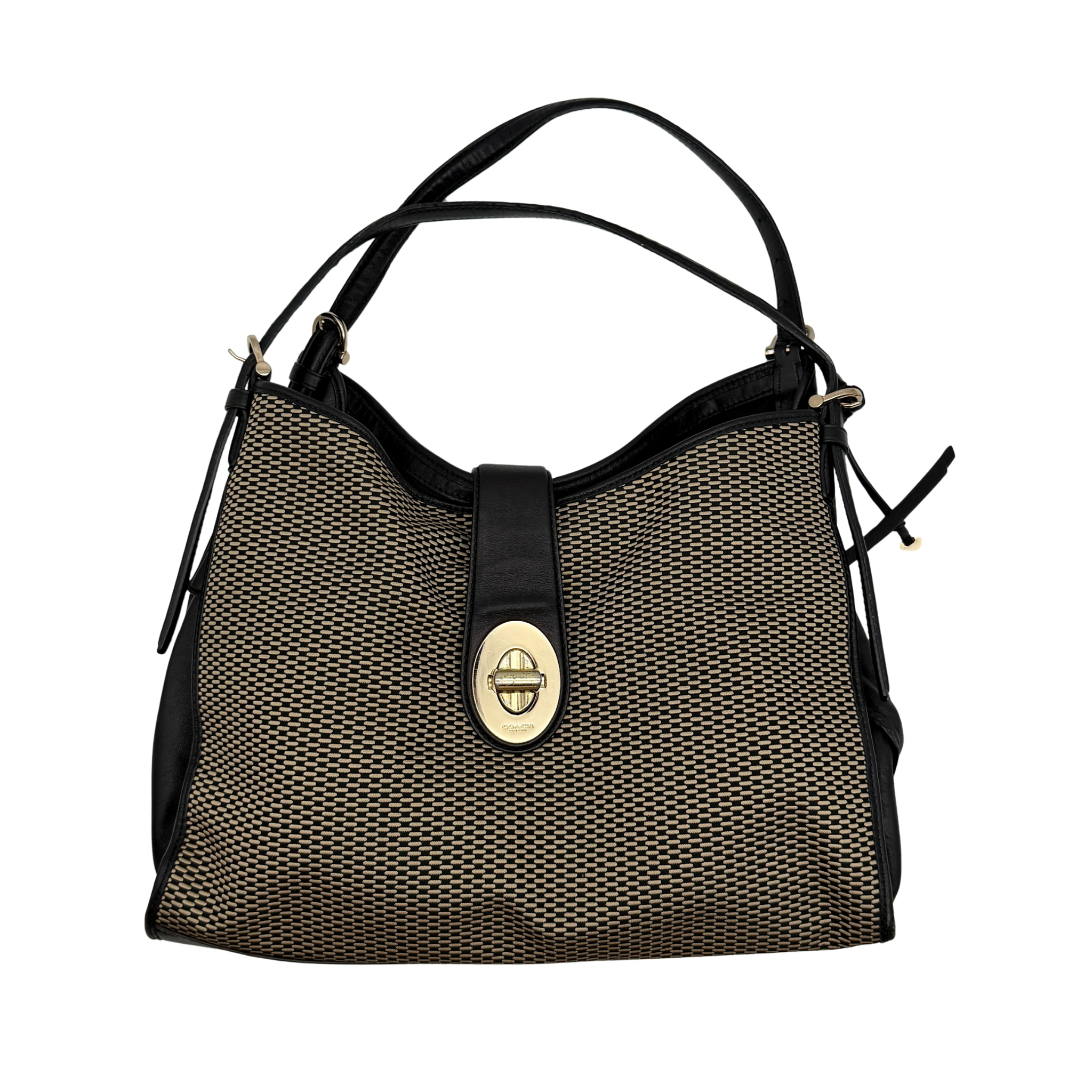 Coach Signature Madison Carlyle Shoulder Bag Black/Beige