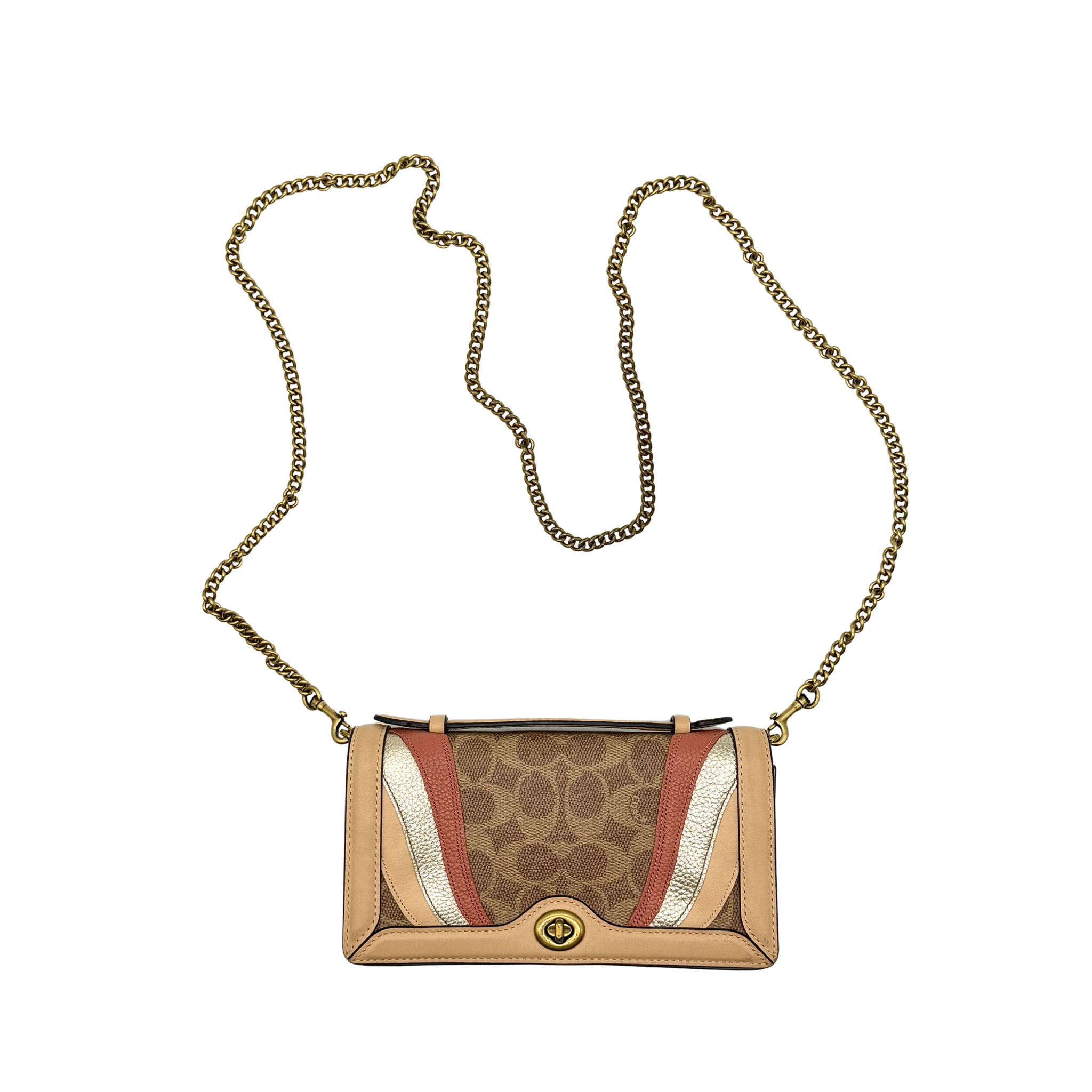 Coach Signature Riley Chain Clutch Shoulder Bag