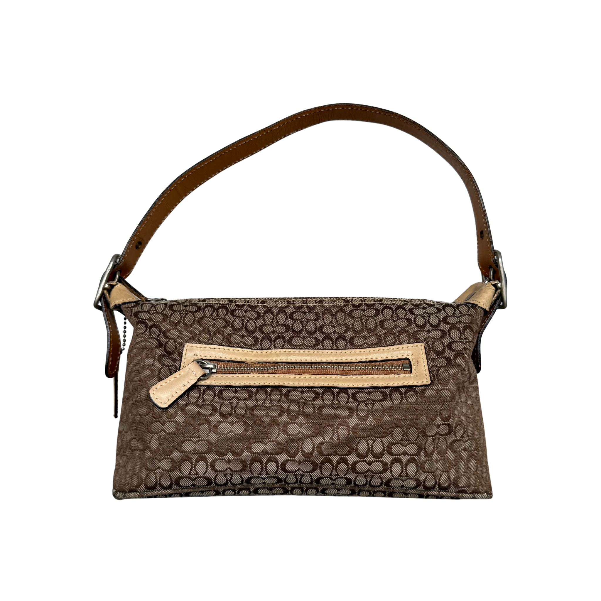 Coach Signature Sufflette Shoulder Bag Beige