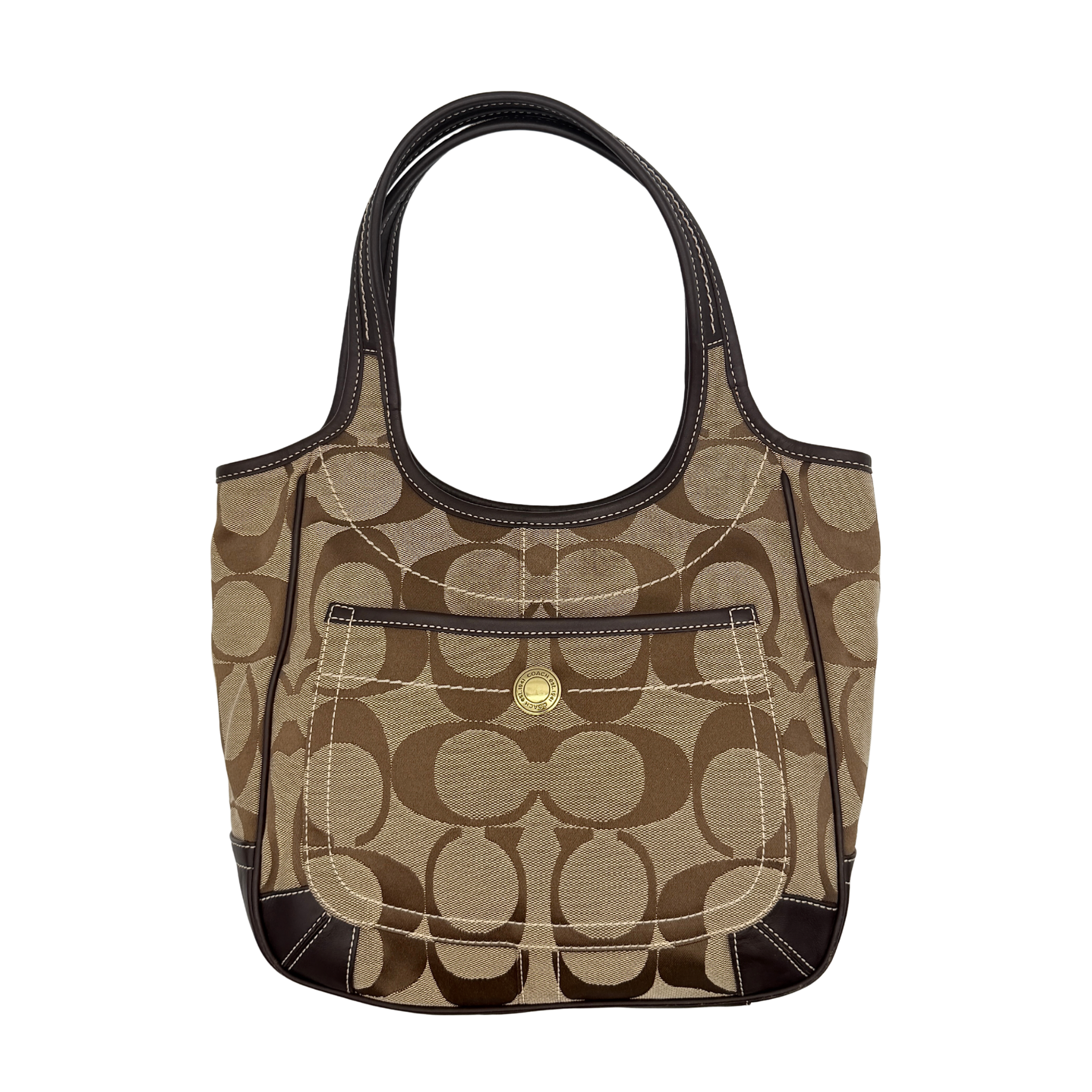 Coach Signature Ergo Hobo Tote Bag Beige/Brown