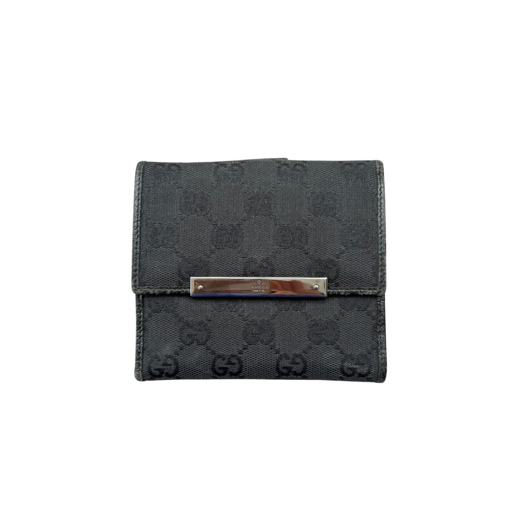 Gucci GG Monogram Compact Wallet Black