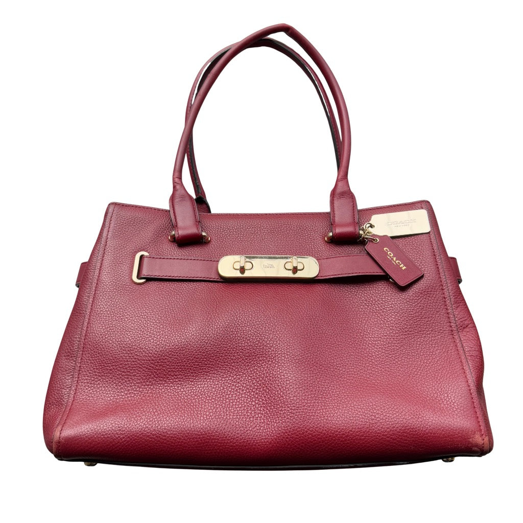 Coach Swagger Carryall Handbag Burgundy