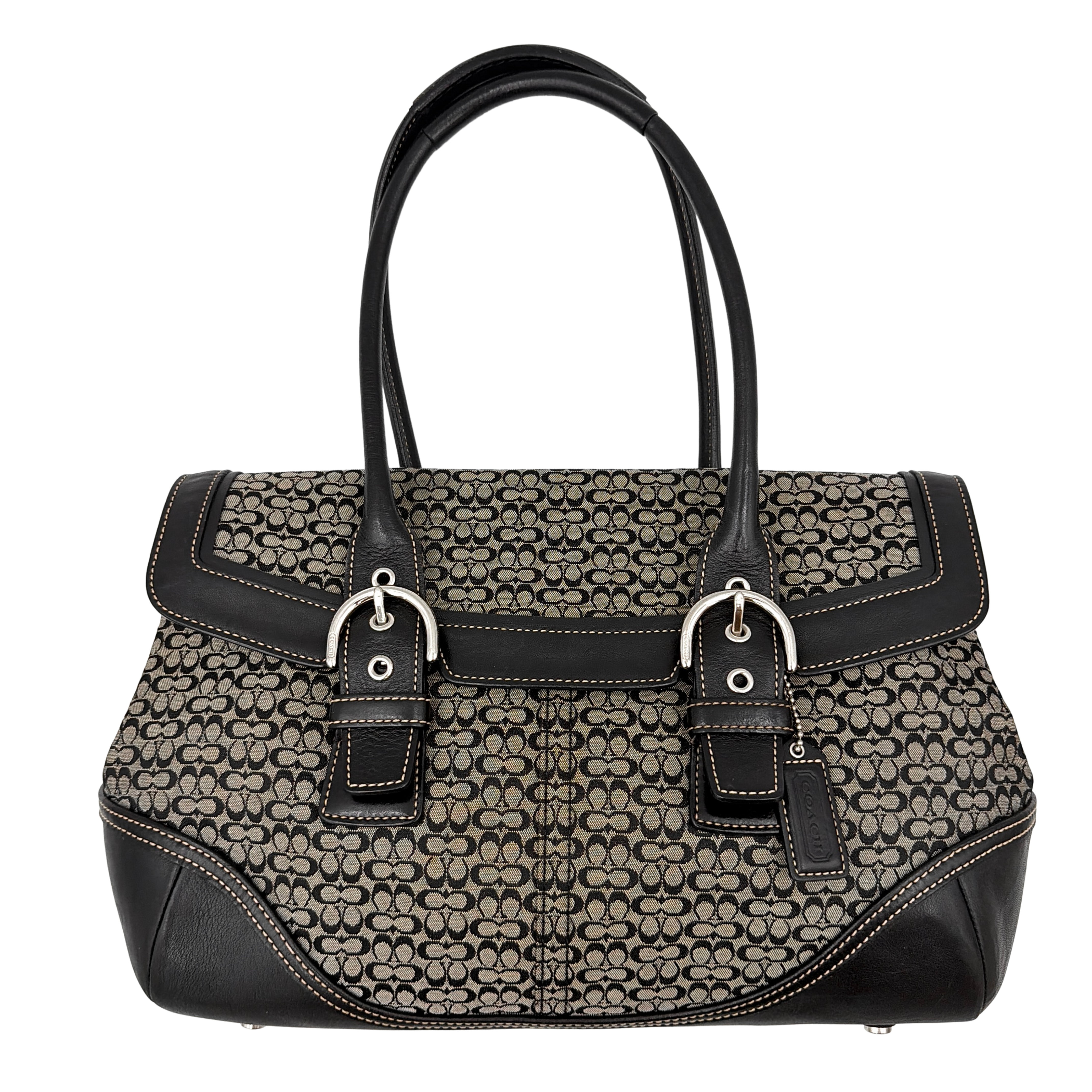 Coach Y2K Signature Soho Hampton Satchel Shoulder Bag Grey/Black