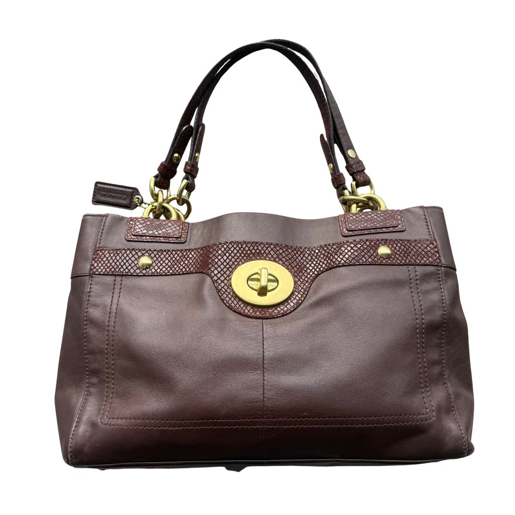 Coach Penelope Pebbled Leather Handbag Brown