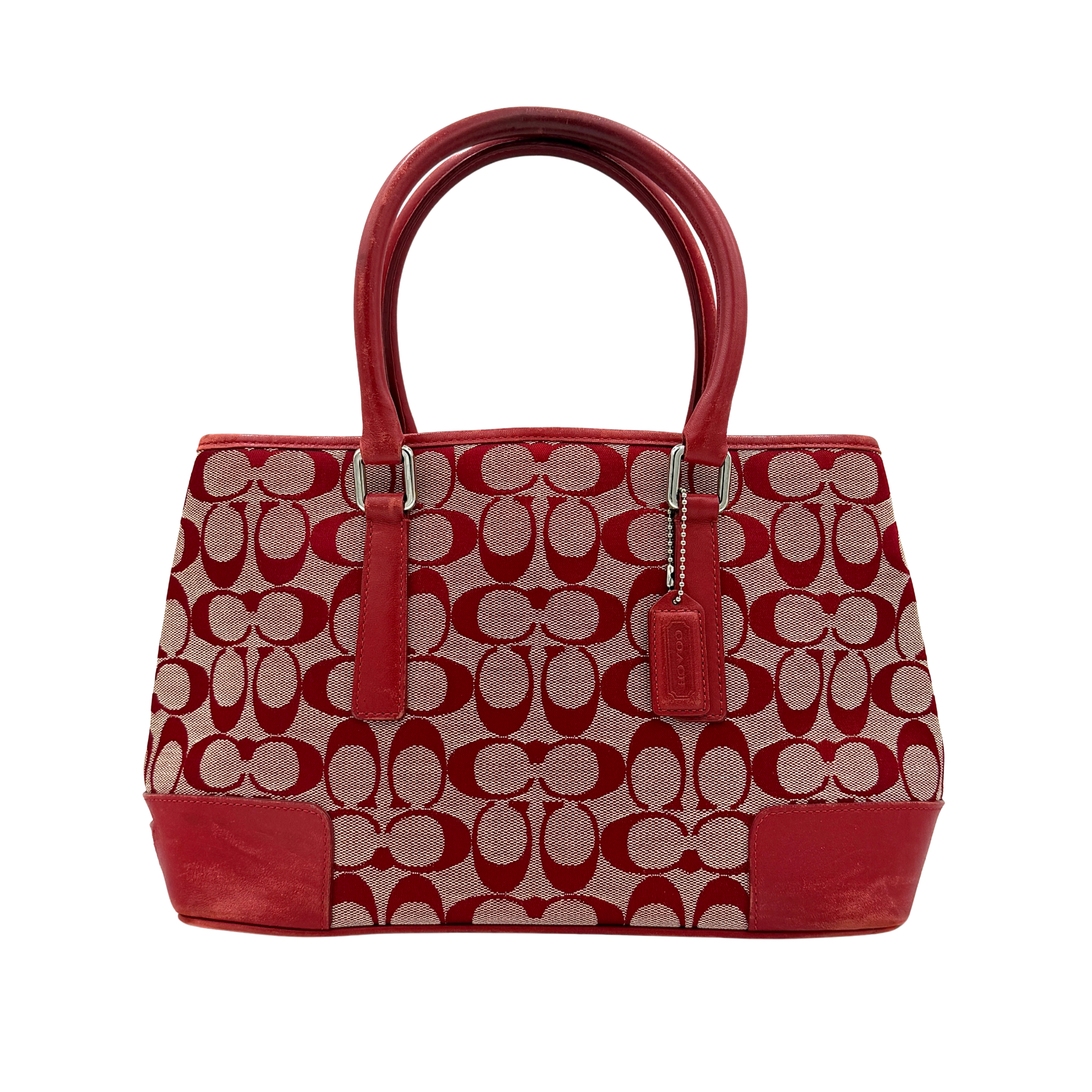 Coach Signature Canvas Handbag Red
