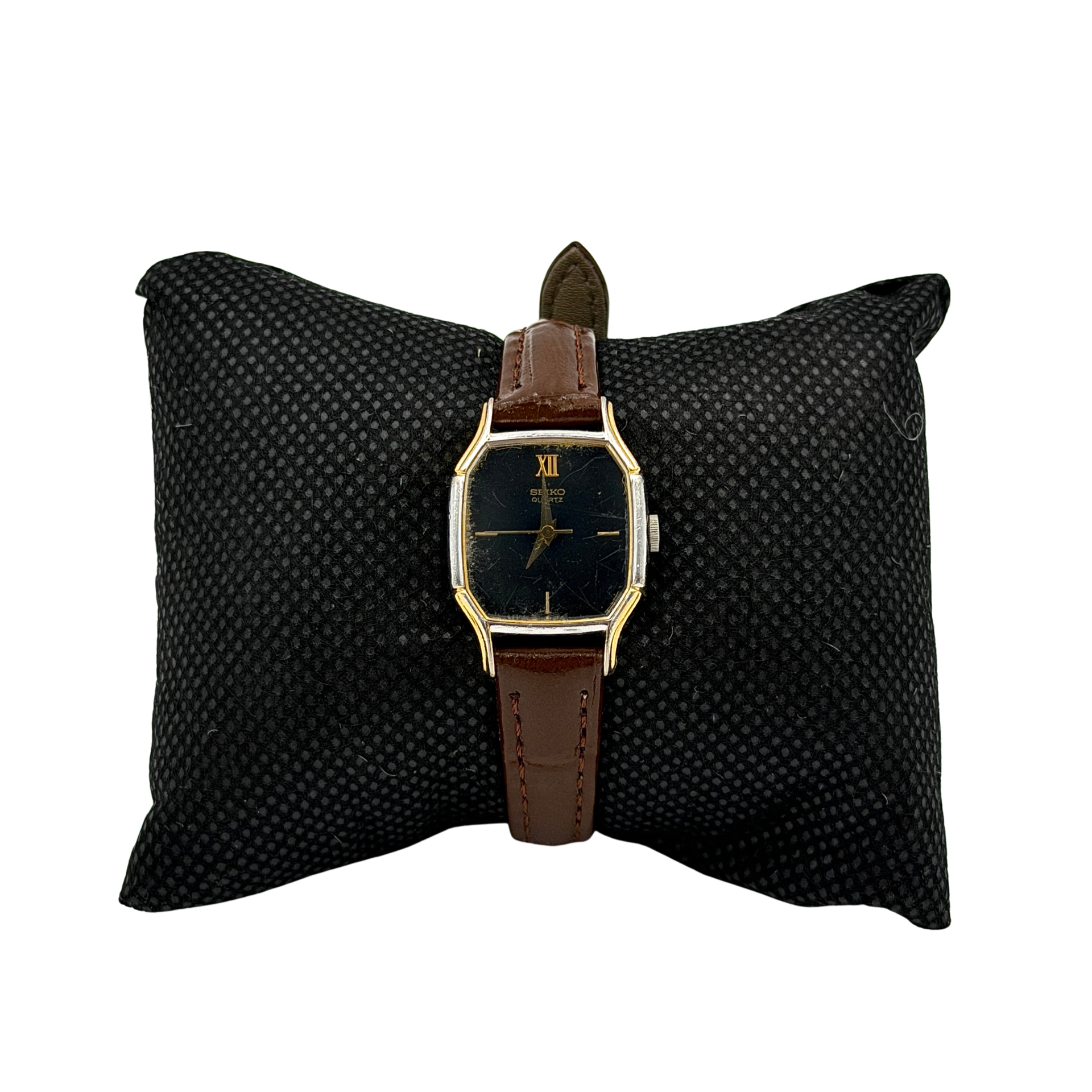 Seiko Tank 1421-566A Quartz Watch Gold/Black