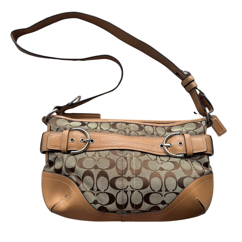 Coach 2Way Signature Sufflette Crossbody Bag Beige