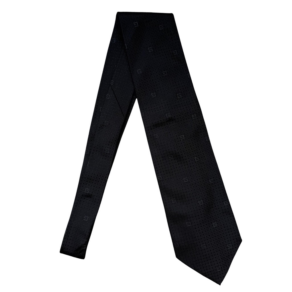 Gucci G Logo Silk Neck Tie Black