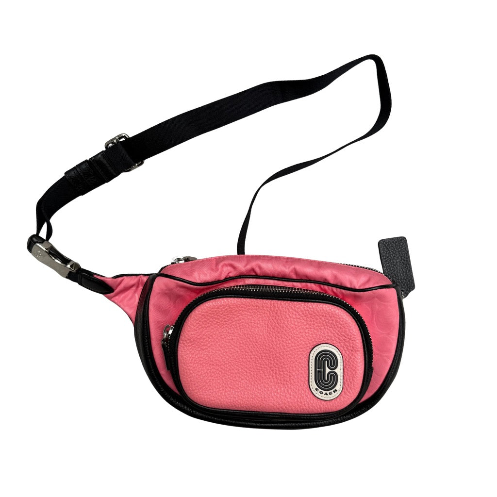 Coach Court Belt Bag Pink/Black