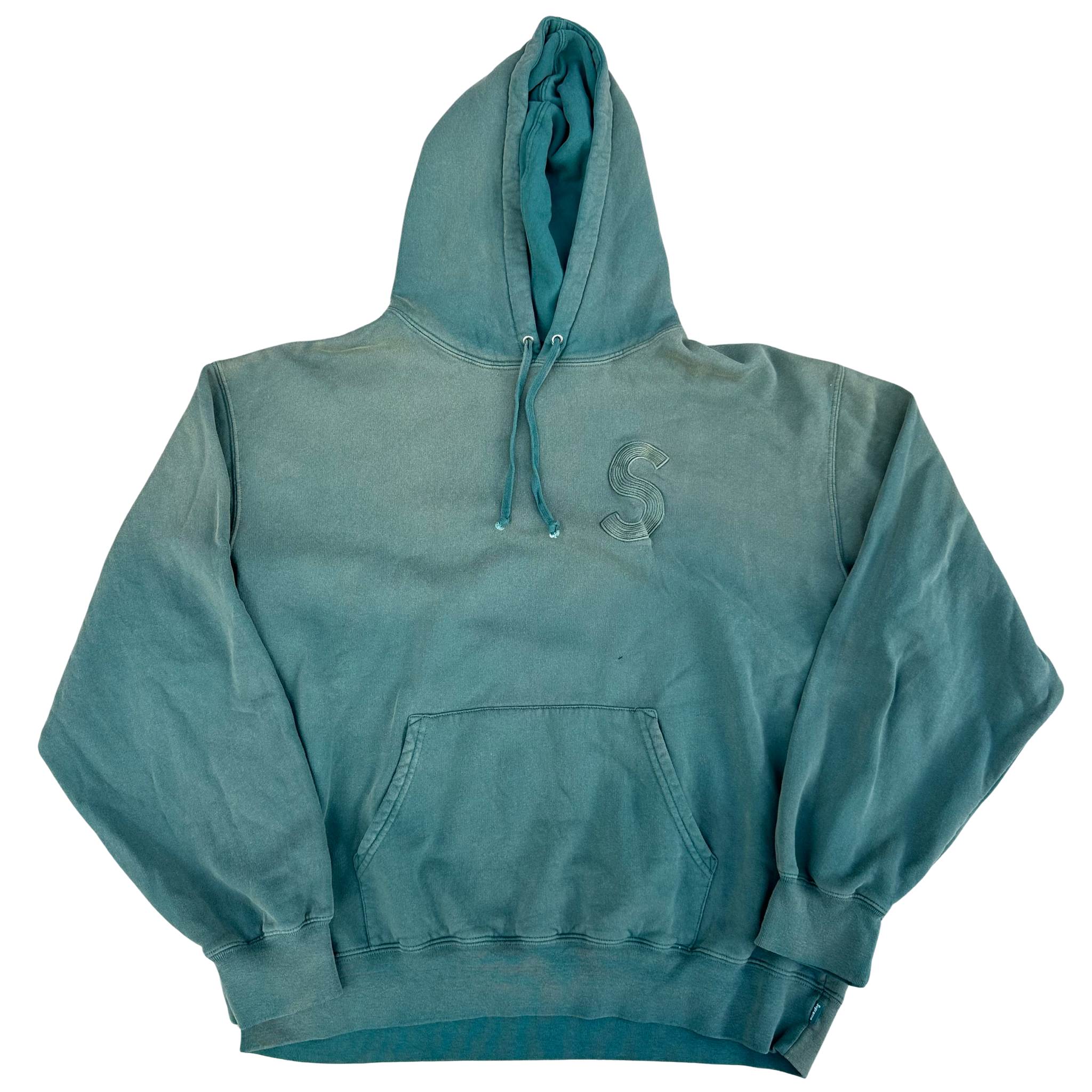 Supreme Overdyed S Logo Hoodie Teal