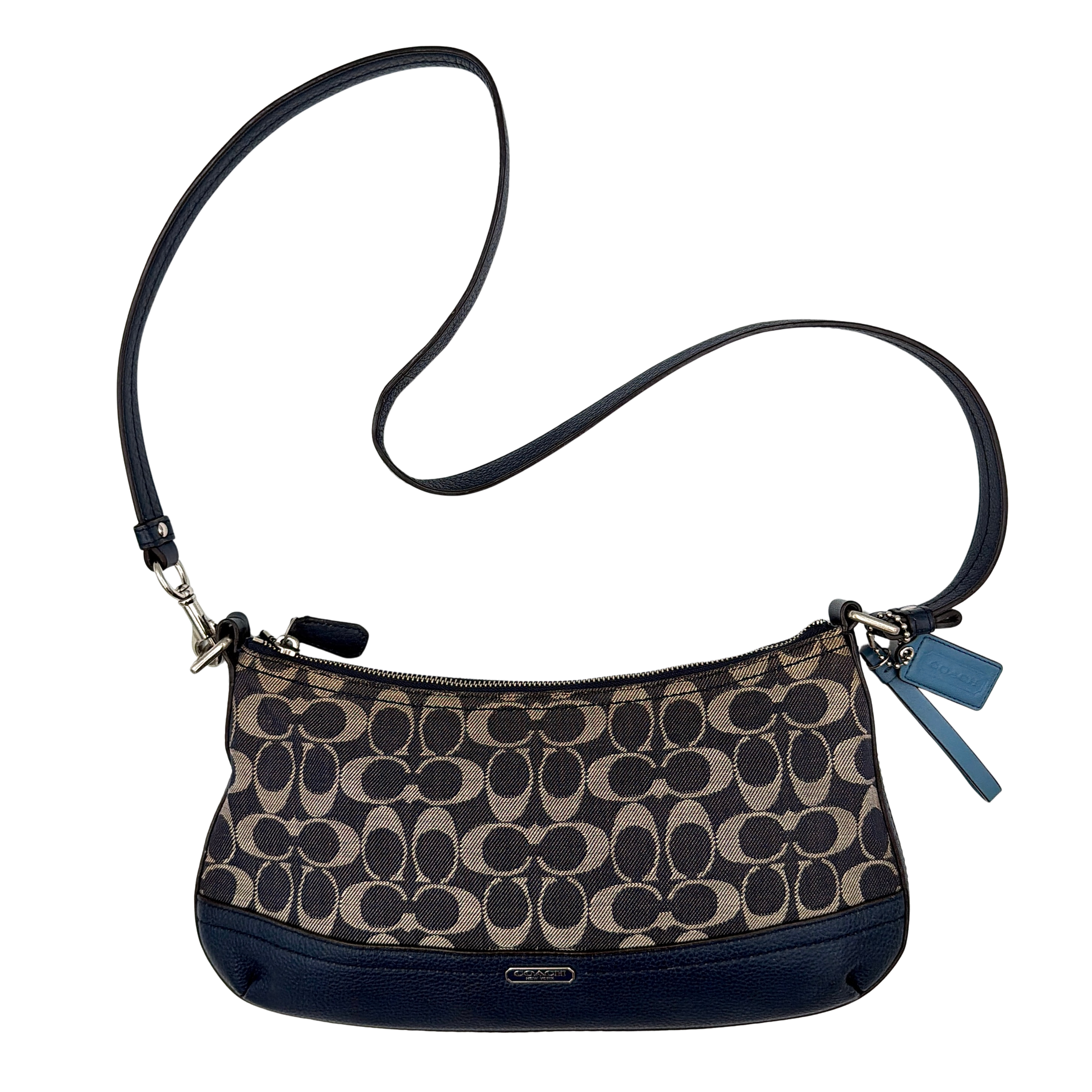 Coach 2Way Signature Denim Crossbody Bag Blue
