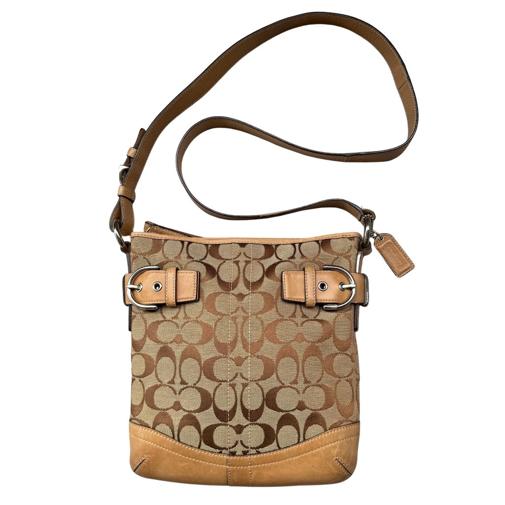 Coach Signature Canvas Crossbody Bag Beige/Tan