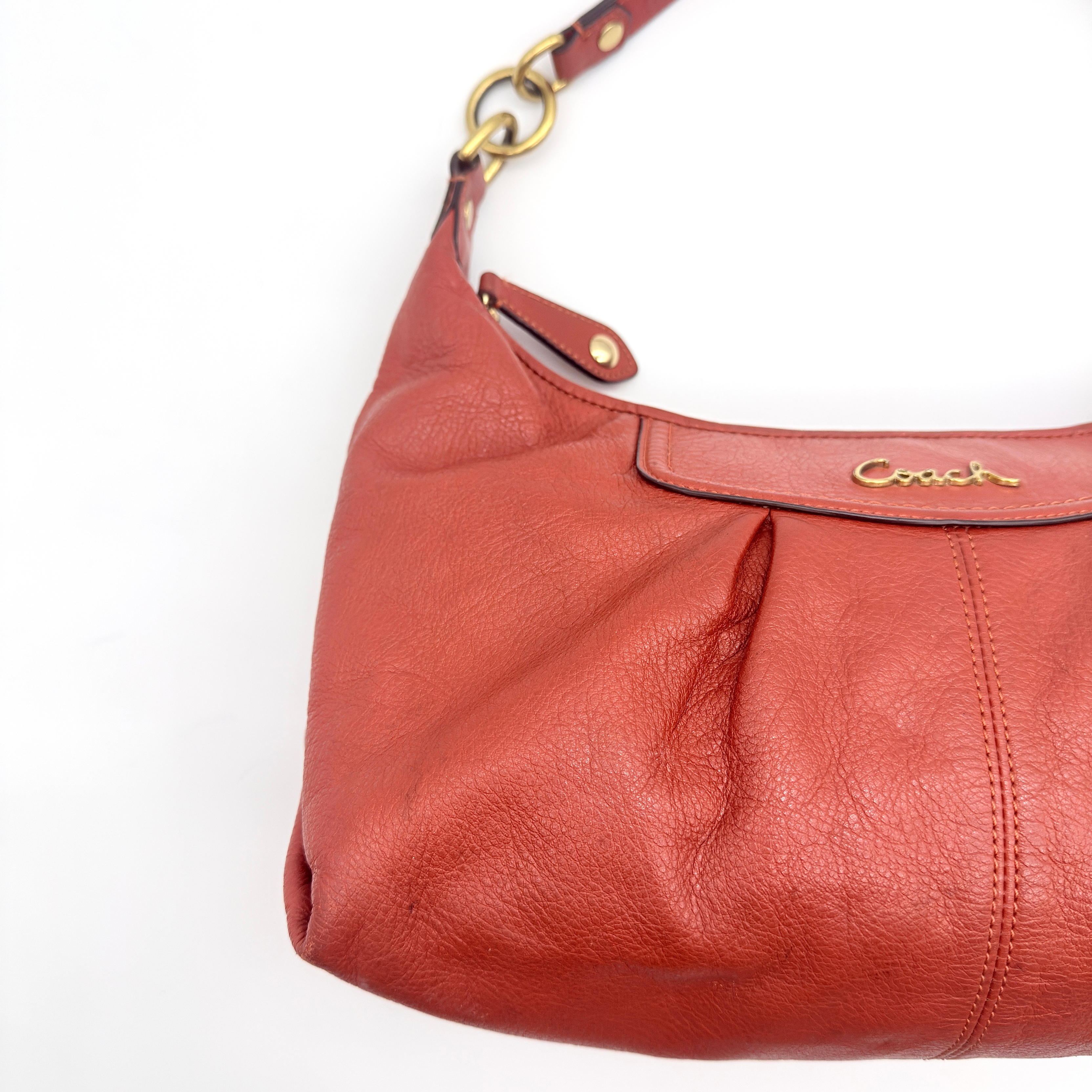Coach Ashley Hobo Shoulder Bag Burnt Orange