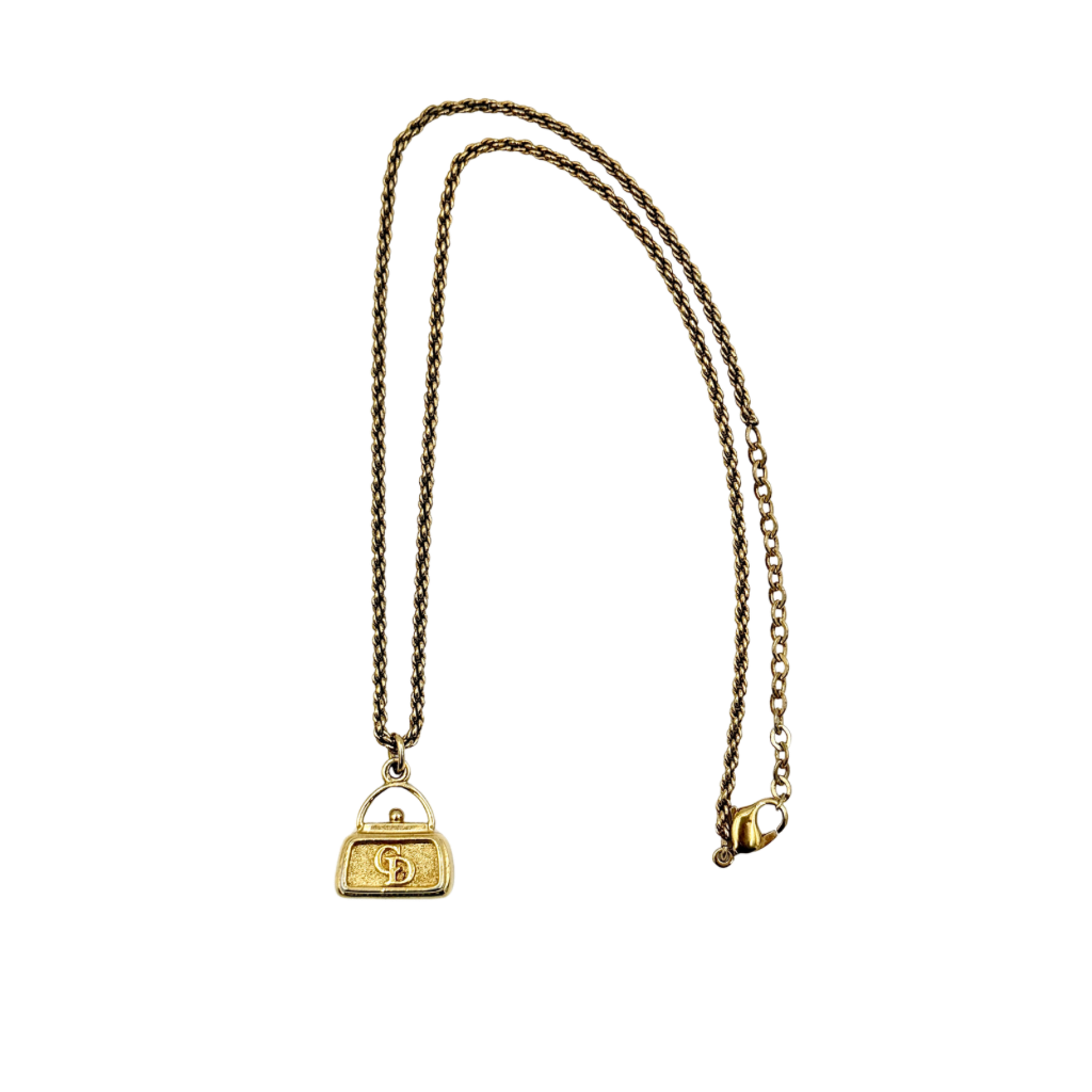 Dior CD Handbag Necklace Gold