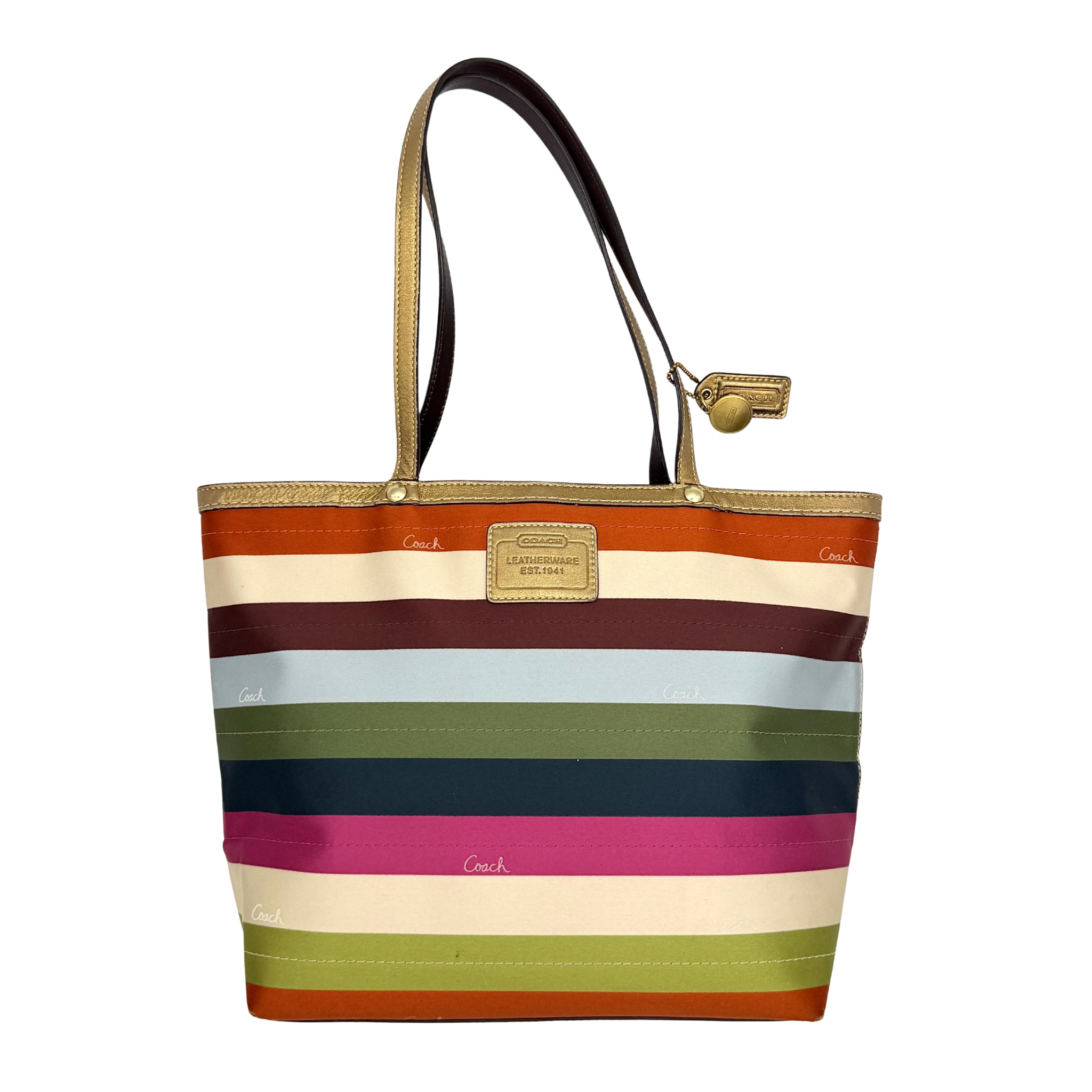 Coach Legacy Stripe Tote Bag Multicolor