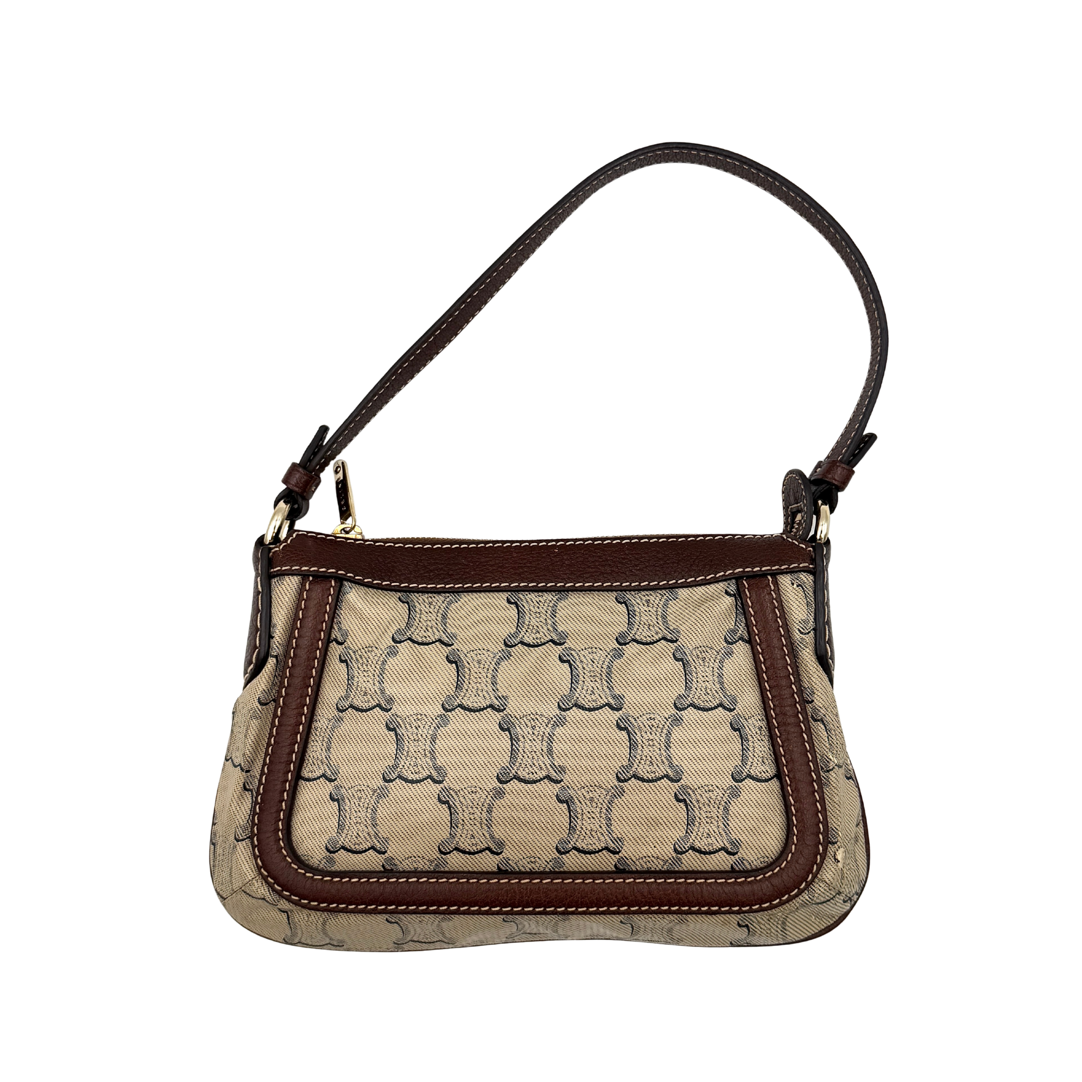 Celine Macadam PVC Shoulder Bag Grey/Brown