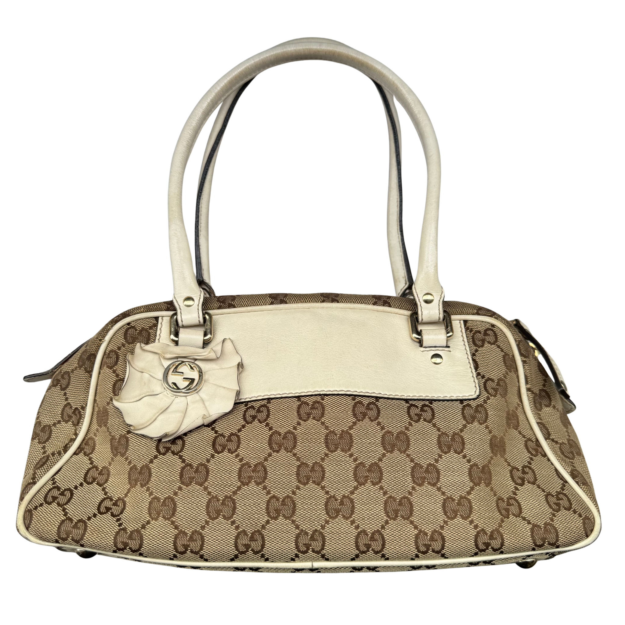 Gucci GG Canvas Trophy Boston Bag