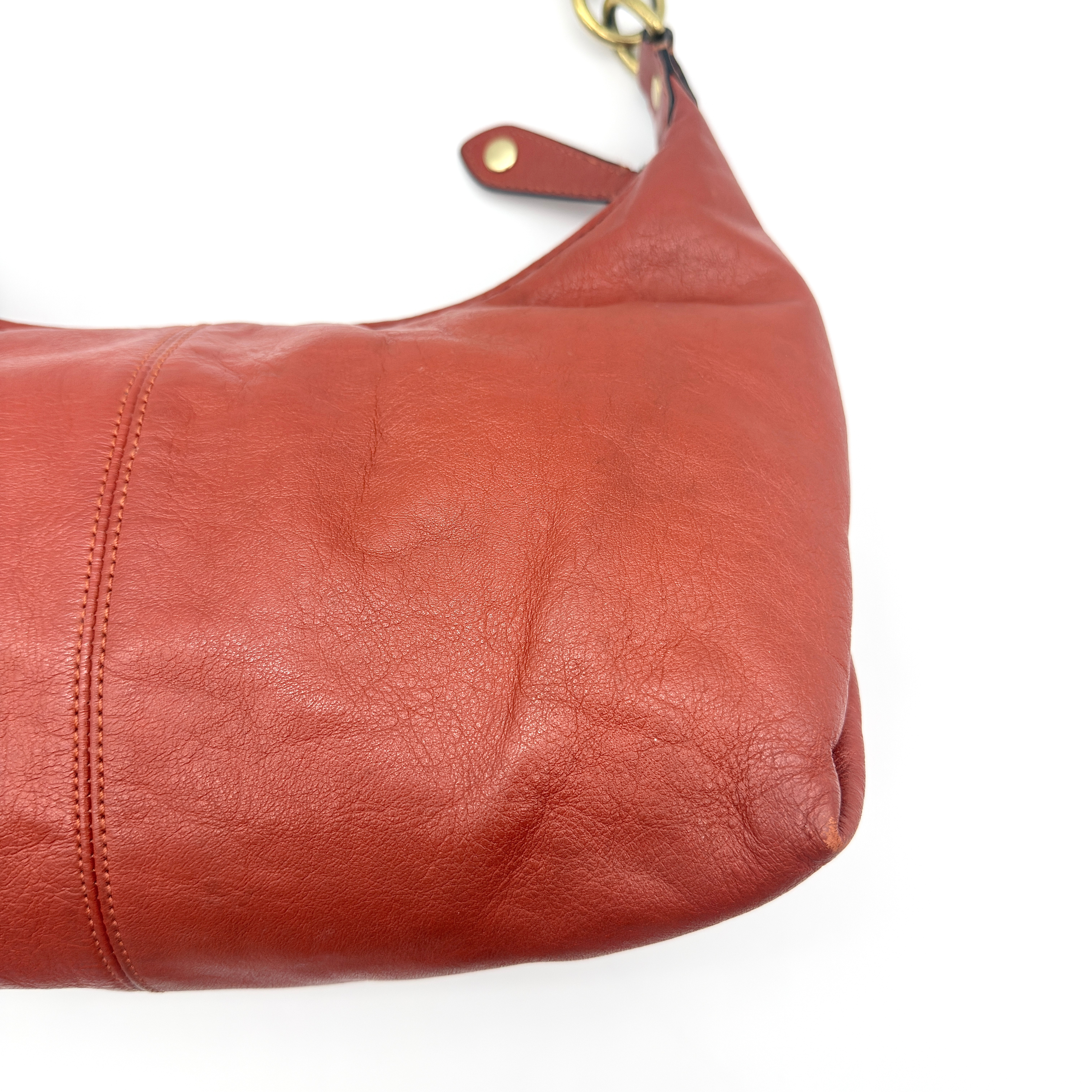 Coach Ashley Hobo Shoulder Bag Burnt Orange