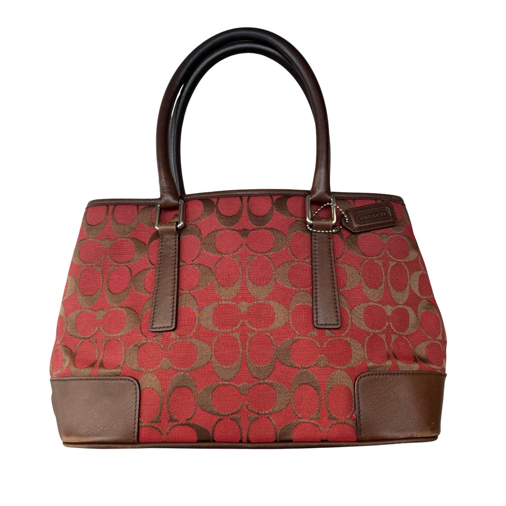 Coach Signature Canvas HandBag Red/Brown
