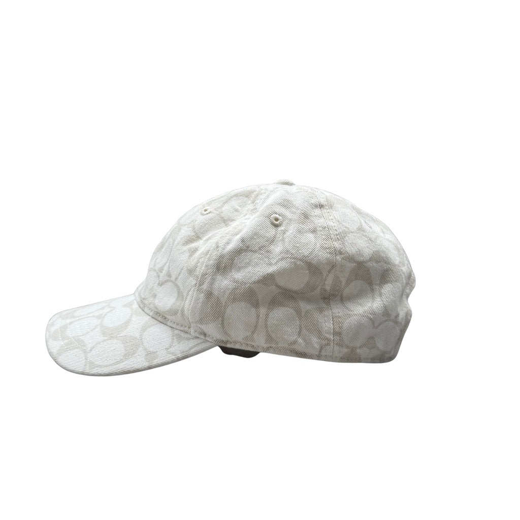 Coach Signature Denim Baseball Cap White