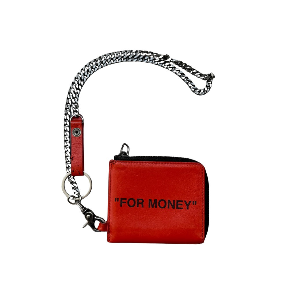 Off-White Quote Chain Wallet Orange