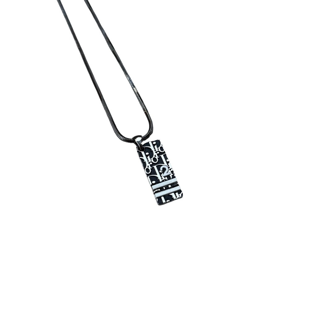 Christian Dior Y2K Trotter Pendant Necklace Black