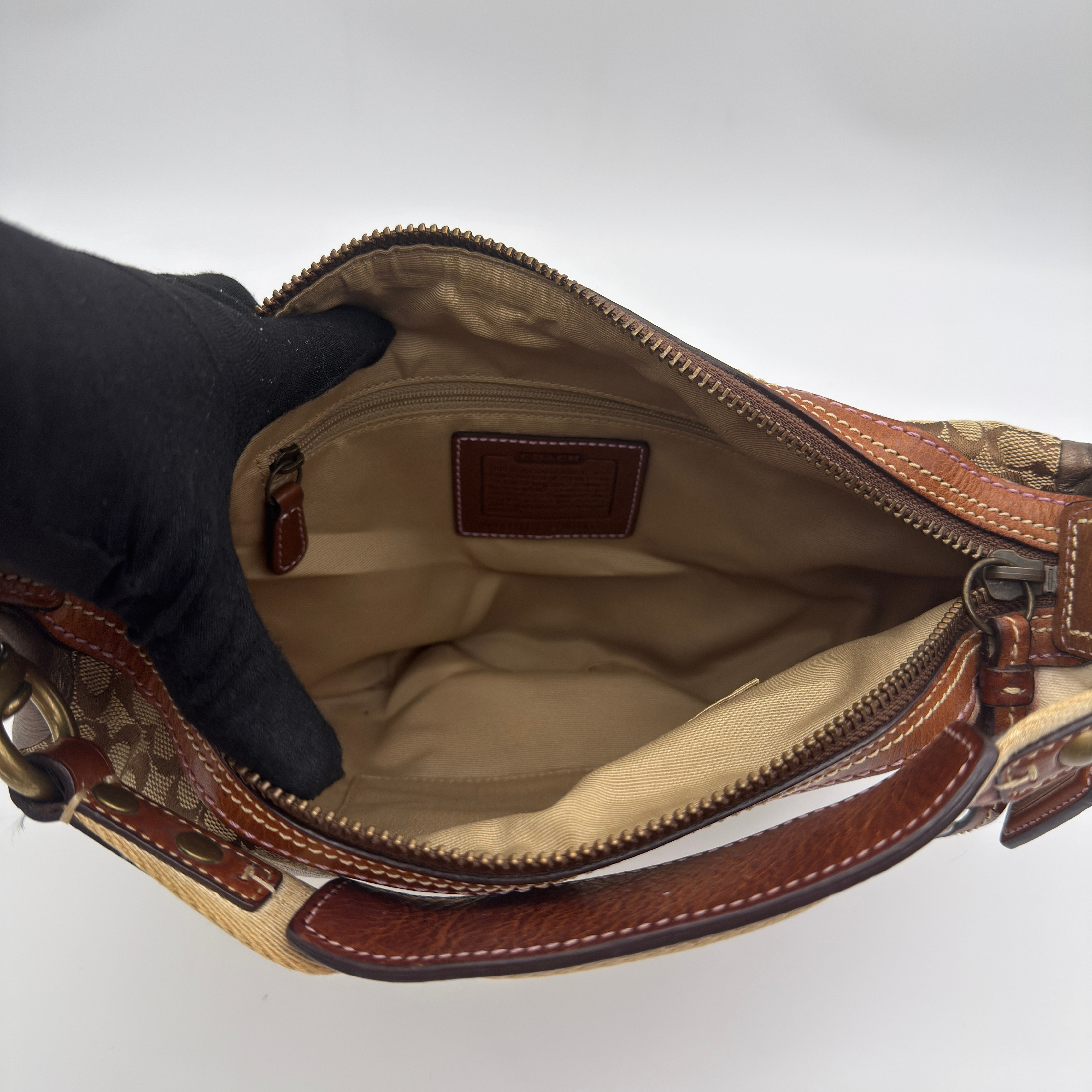 Coach Y2K Patchwork Hobo Boho Shoulder Bag Multicolor